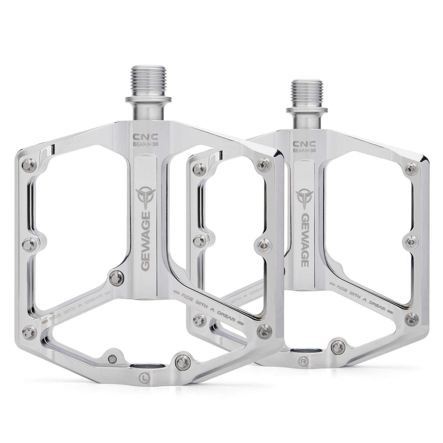 LuxusKollektion Plattformpedale Rennrad/MTB Pedale Flach 3 Lager Silber