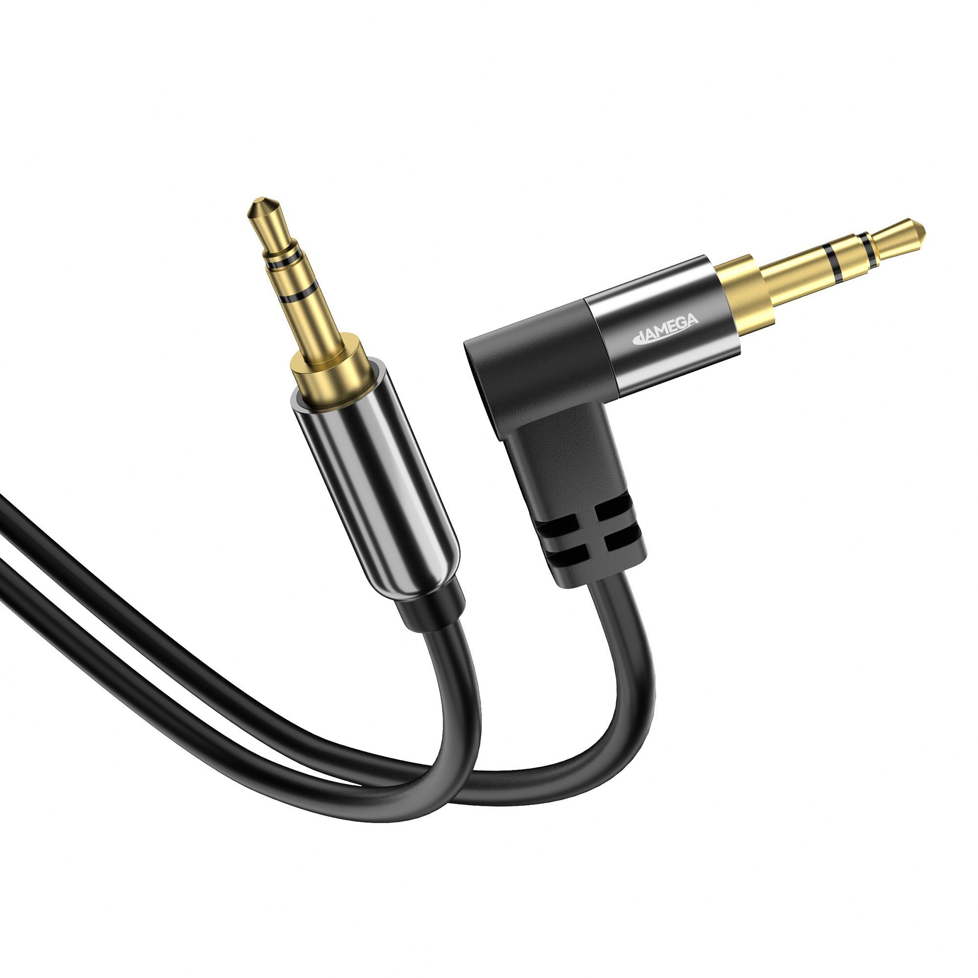 JAMEGA AUX Kabel 3,5mm 90° Winkel - Variation Audio-Kabel, Aux Klinkenstecker, Klinkenstecker (150 cm)