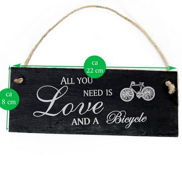 Dekolando Hängedekoration Fahrrad 22x8cm All you need is Love and a Bicycle
