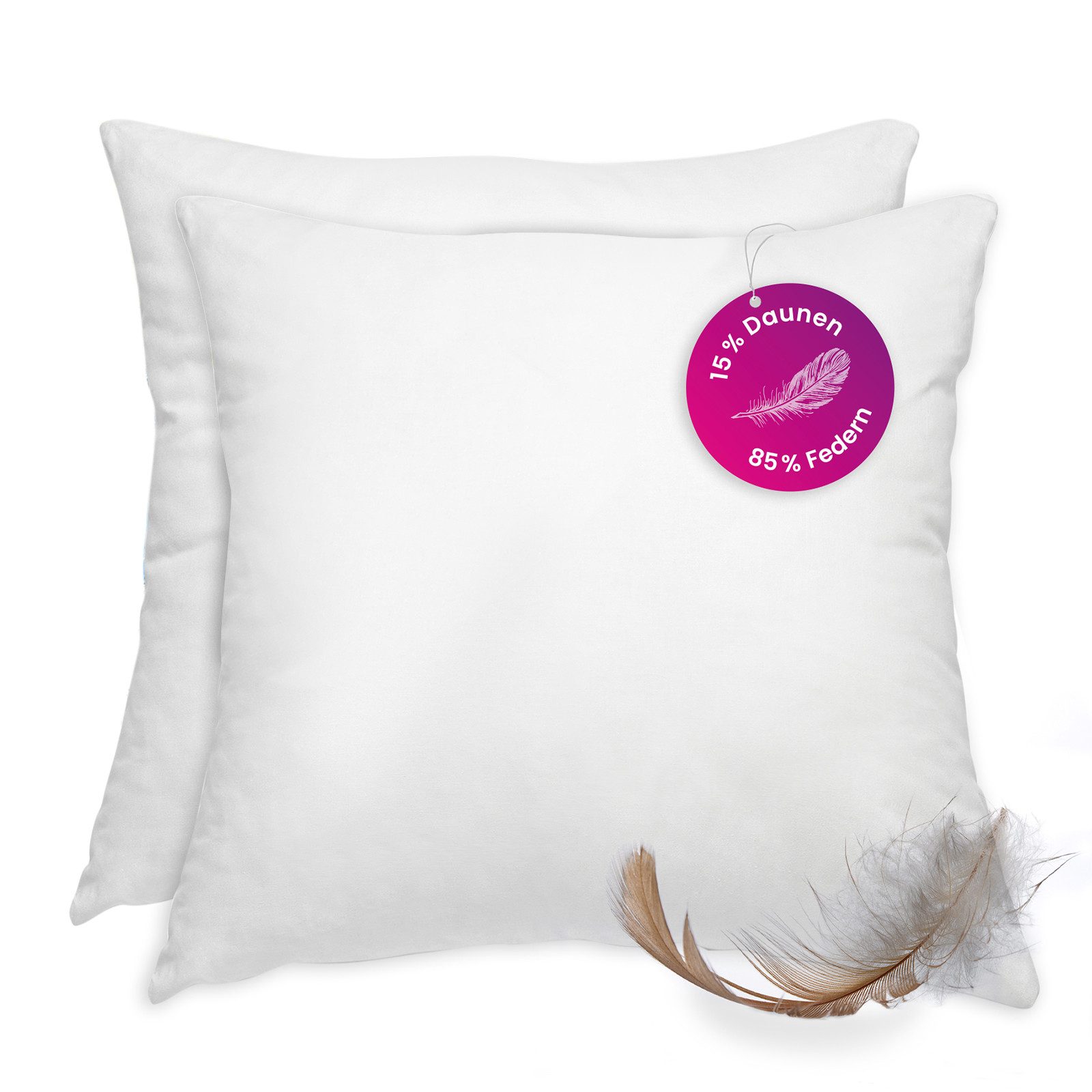 wometo Federkissen Premium, Füllung: Federn, Doppelset, OEKO-TEX®, Kissenfü günstig online kaufen
