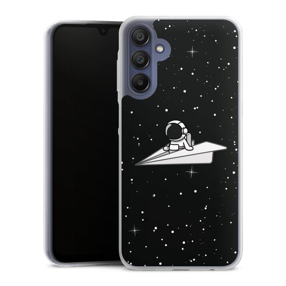 DeinDesign Handyhülle Papier Comic Astronaut Astronaut Paper Plane Comic, Samsung Galaxy A15 5G Slim Case Silikon Hülle Ultra Dünn Schutzhülle
