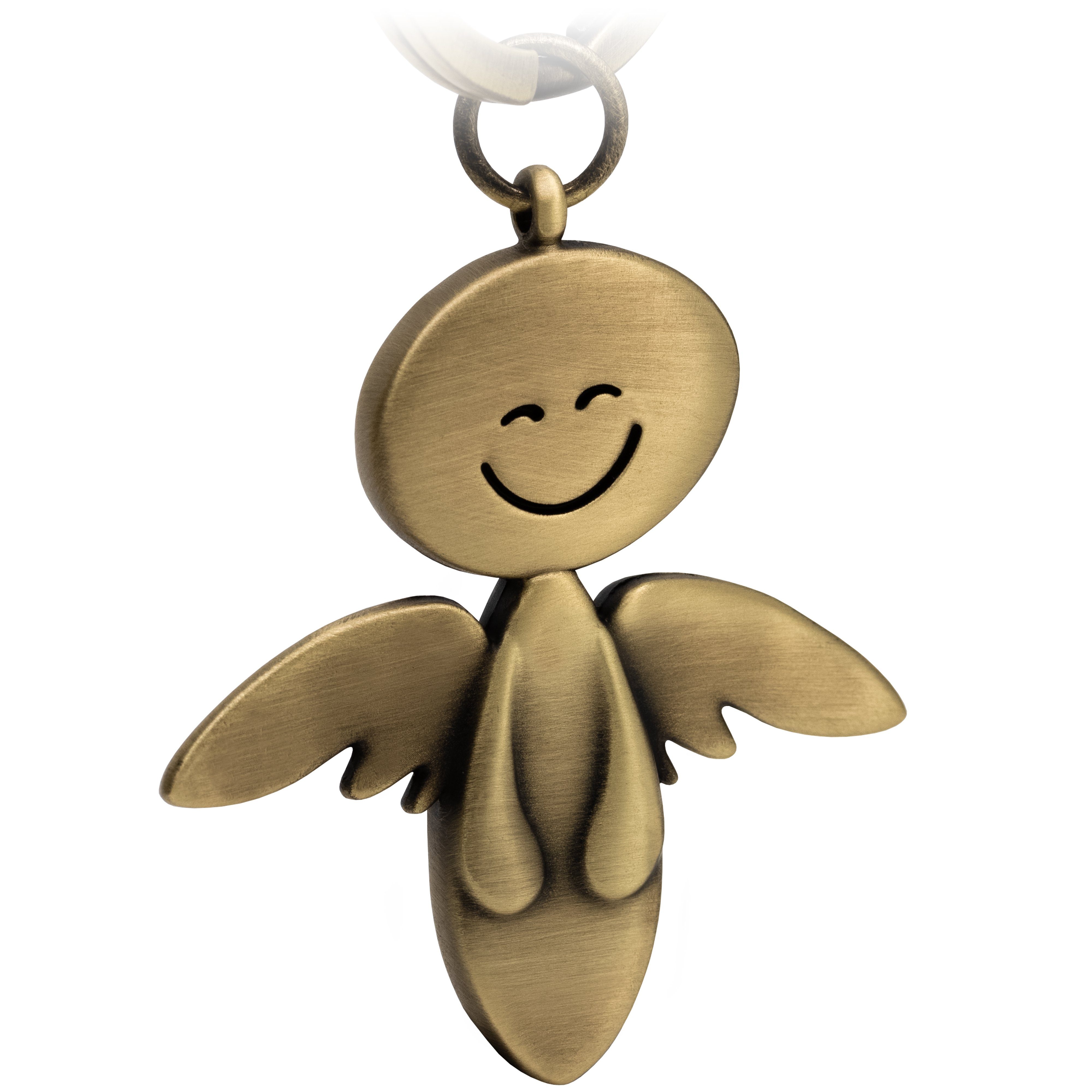 FABACH Schlüsselanhänger Schutzengel Smile - Engel Anhänger aus Metall - Geschenk Glücksbringer Antique Bronze