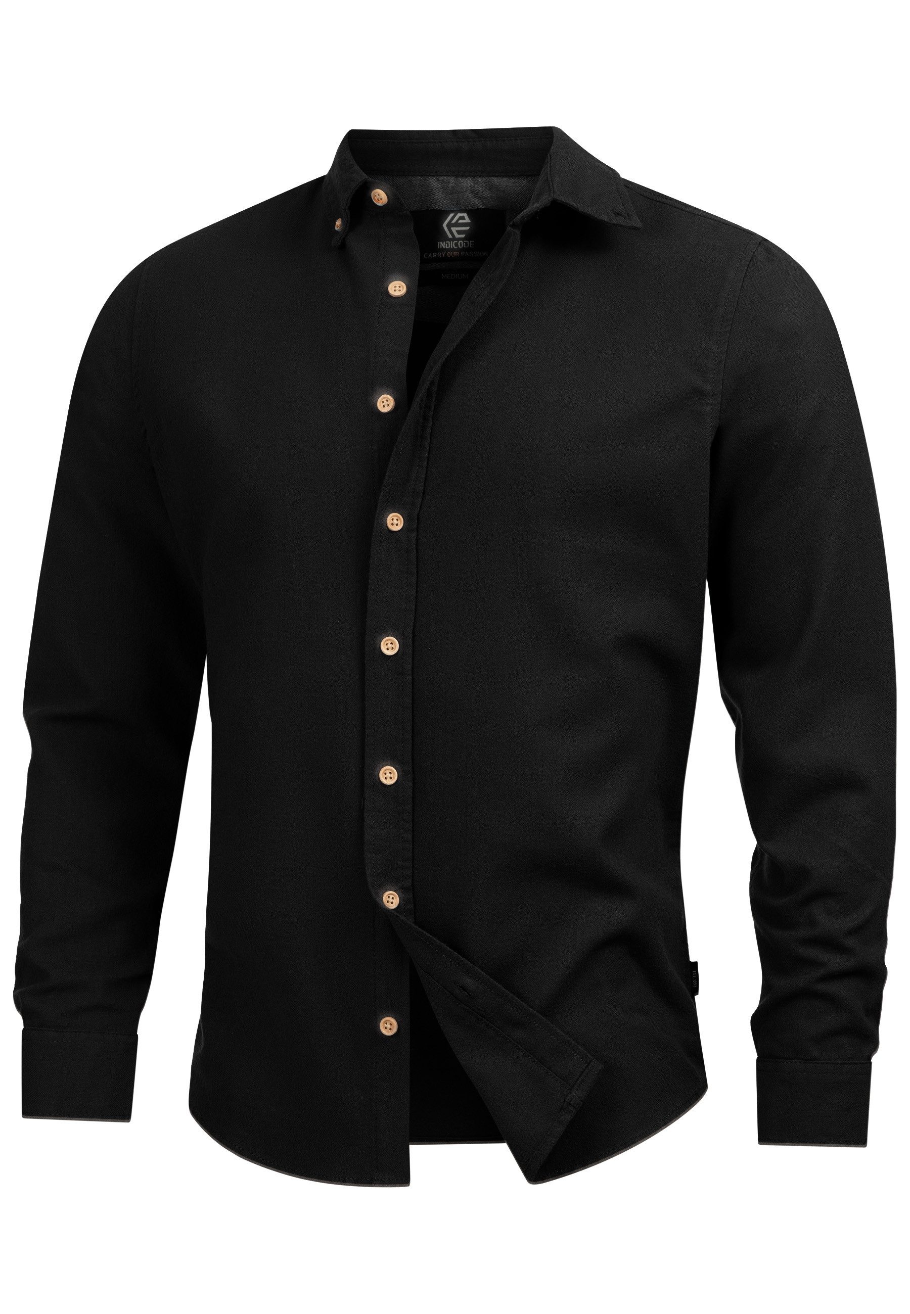 Indicode Langarmhemd Riverside Langarmhemd mit Button-Down-Kragen günstig online kaufen