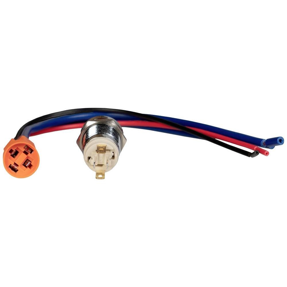 Joy-it Schalter Rostfreier Stahltaster mt Mikroschalter, Rastend, LEDIP67 Button12E-02, beleuchtbar, Frontring Metall