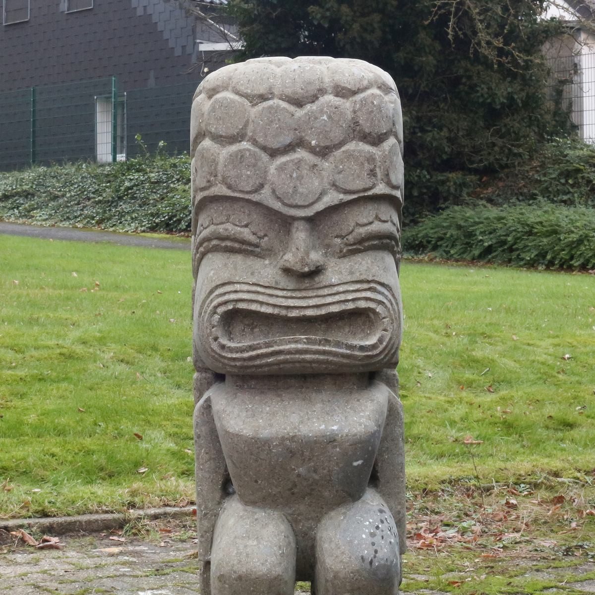Oriental Galerie Dekofigur XXL Tiki Garten Skulptur Massiv 100 cm (1 St), Dekofigur, Steinfigur, Outdoor Figur Stein