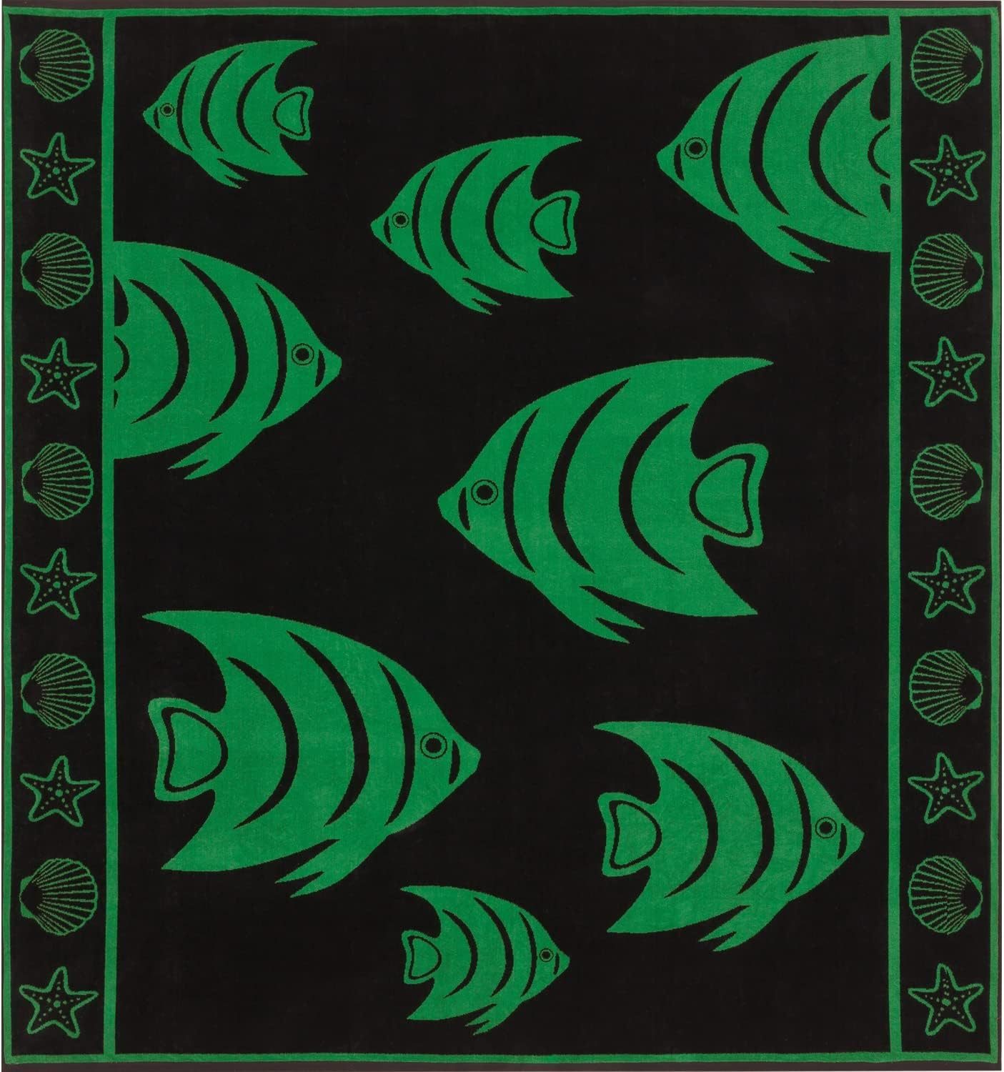 Delindo Lifestyle Strandtuch Tropical FISCHE, XXL Strandlaken aus 100% ägyptischer Baumwolle, (1-St), Jacquard-gewebtes Motiv