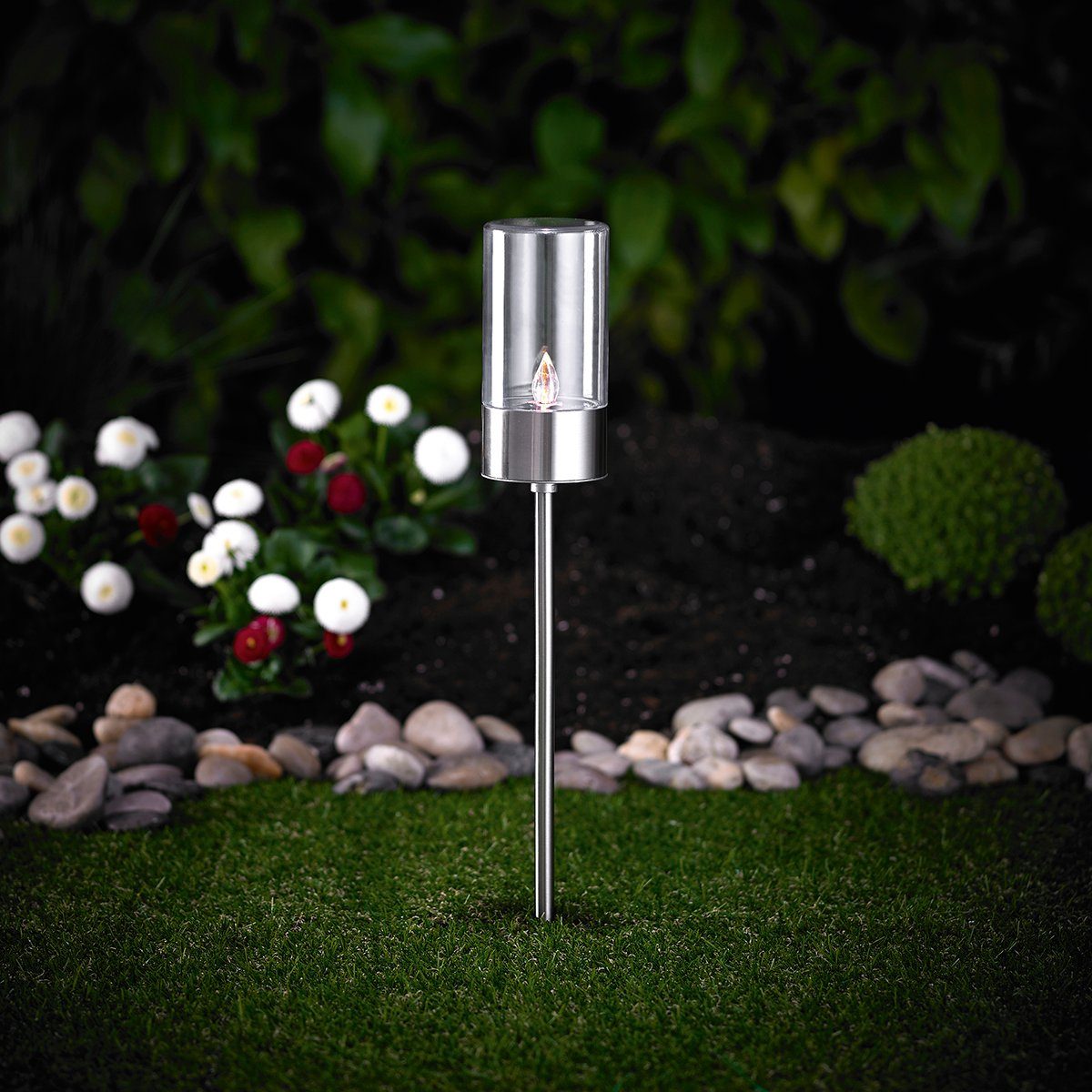 MeLiTec LED Solarleuchte Edelstahl Fackel SO28, günstig online kaufen
