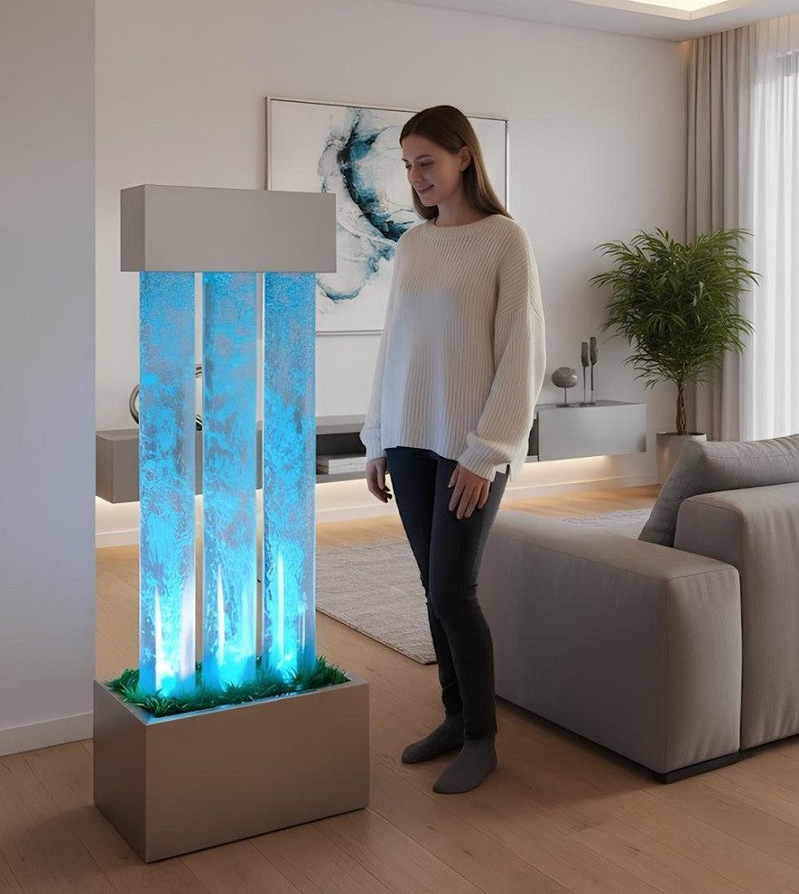 JVmoebel Zimmerbrunnen LED Wassersäule Wasserwand Brunnen – Wasserspiel Design Sofort, (1 tlg), Made in Europa