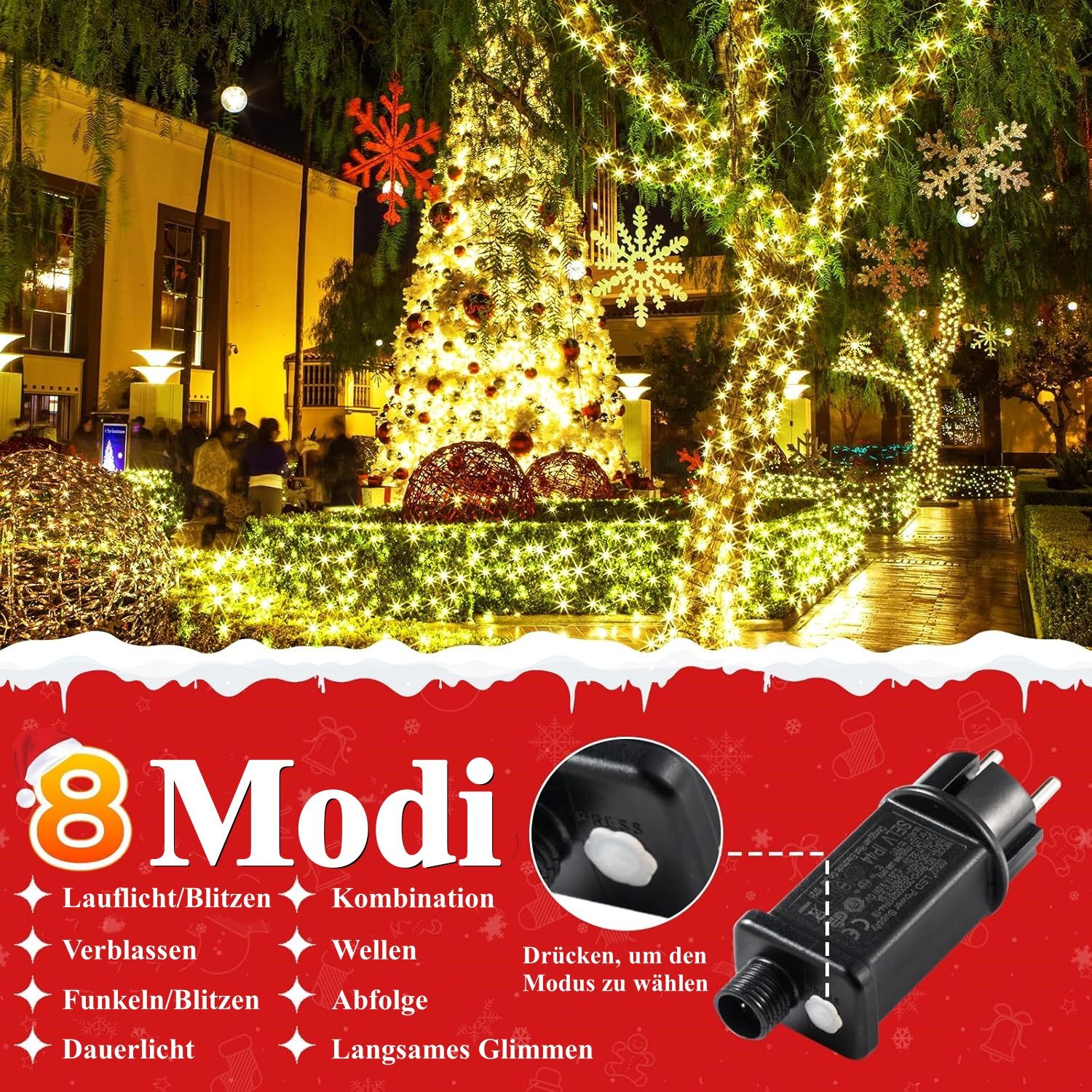 Elegear LED-Lichterkette 10-100M Lichterkette Weihnachtsdeko Innen/Außen mi günstig online kaufen