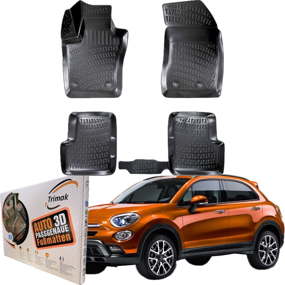 Passform-Fußmatten Oder Kofferraumwanne Oder Set kompatibel mit Fiat 500