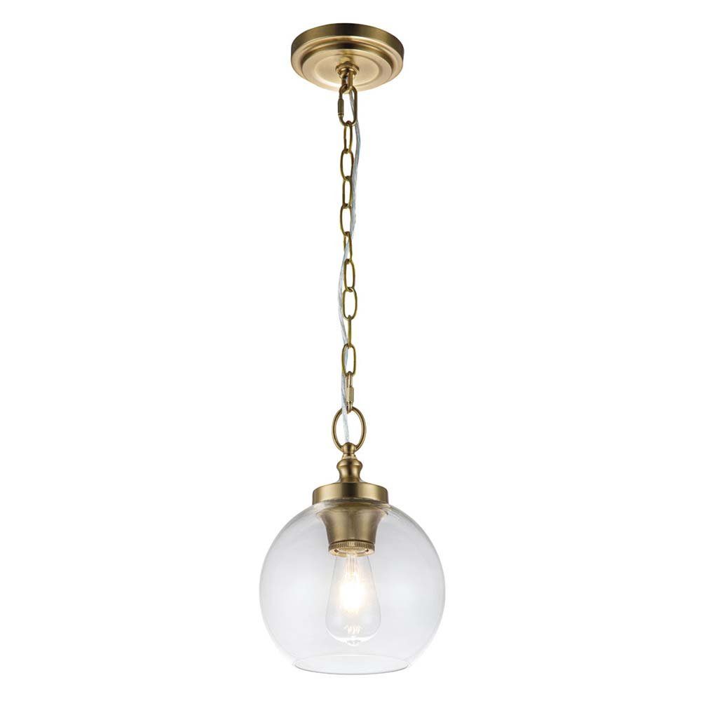 Elstead LIGHTING Kugelleuchte, Leuchtmittel nicht inklusive, Hängeleuchte Pendellampe Pendelleuchte Kugelleuchte Glas Stahl