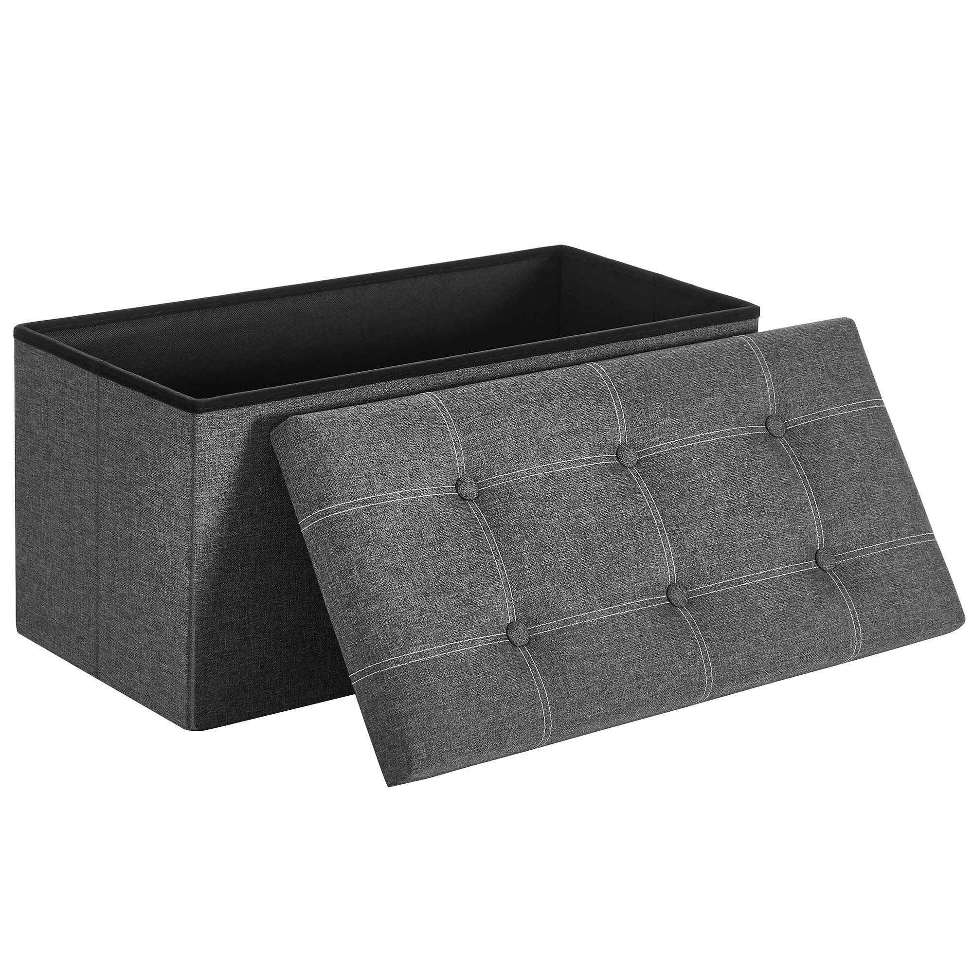 SONGMICS Sitzbank, Sitzhocker, mit Stauraum, faltbar, 76 / 110 x 38 x 38 cm günstig online kaufen