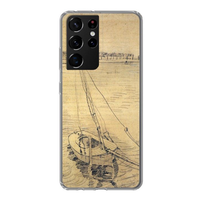 MuchoWow Handyhülle Segelboot auf der Seine bei Asnières - Vincent van Gogh Phone Case Handyhülle Samsung Galaxy S21 Ultra Silikon Schutzhülle