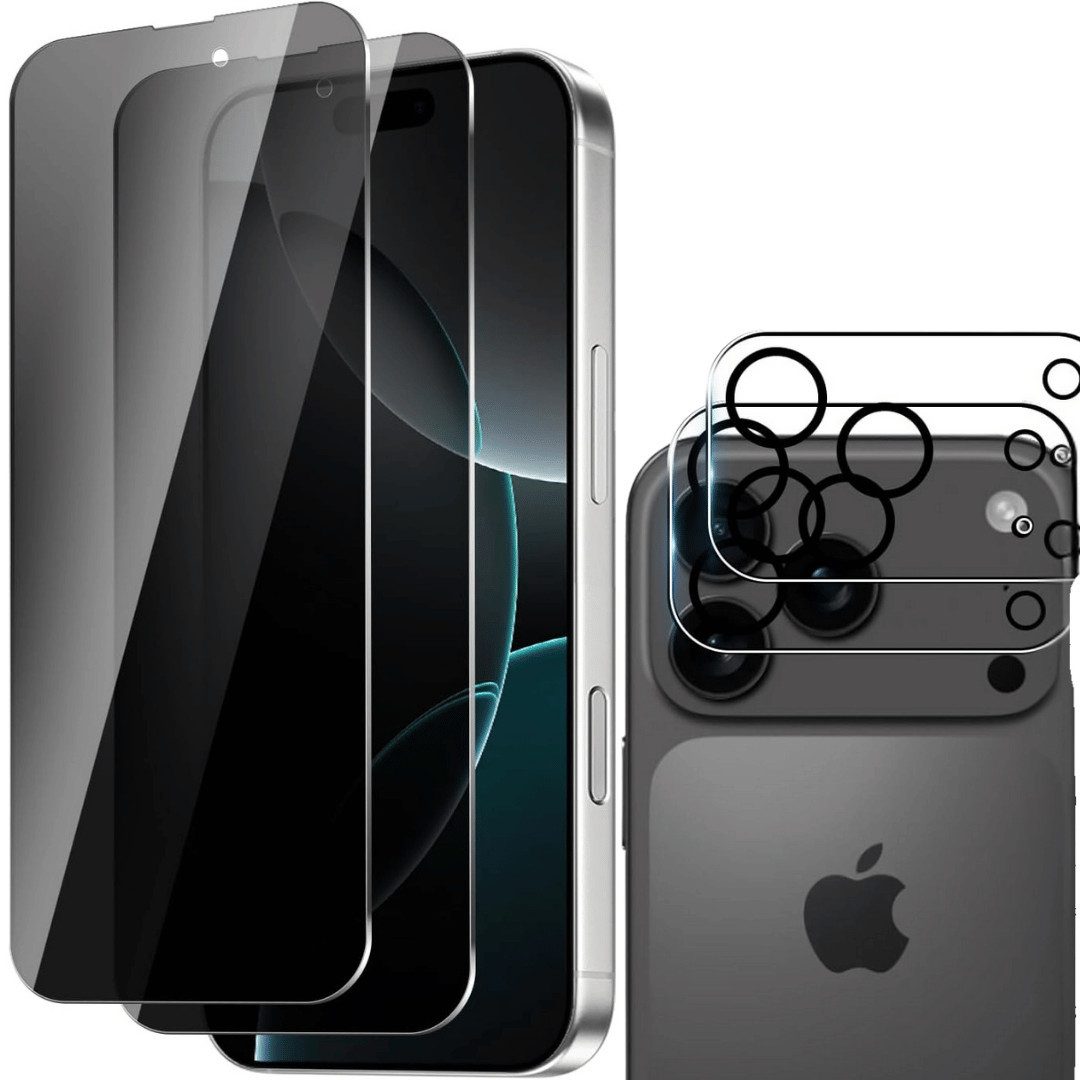 SmartUP Displayschutzglas 2X Schutzglas für iPhone 17 Pro Blickschutz Display Kamera Full Screen für iPhone 17 Pro, 4 Stück, Anti-Spy, Blickschutz, Privacy