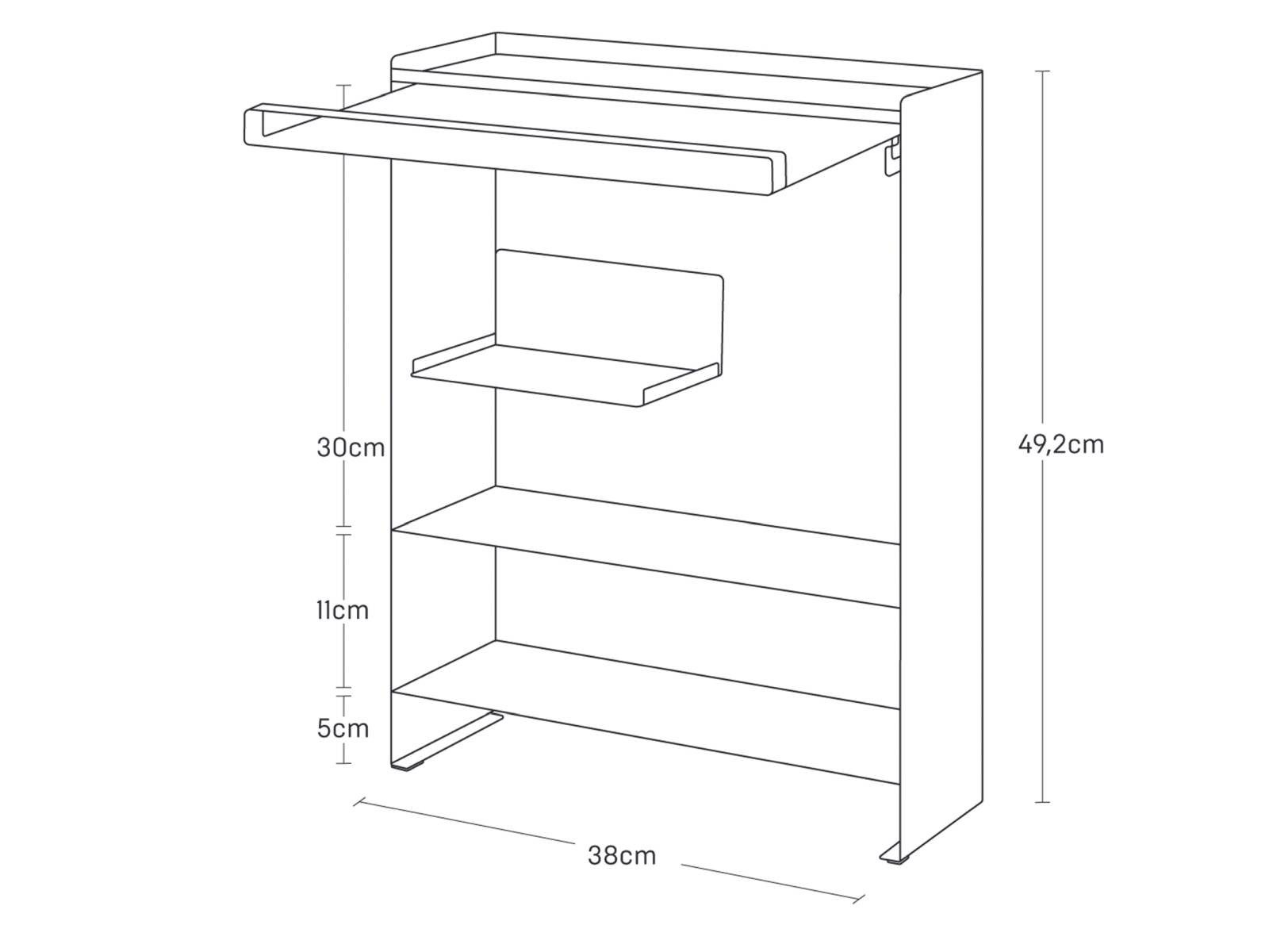 Yamazaki Küchenregal "Tower" Gewürzregal stehend schmal 38x49x16cm mit 3 Eb günstig online kaufen