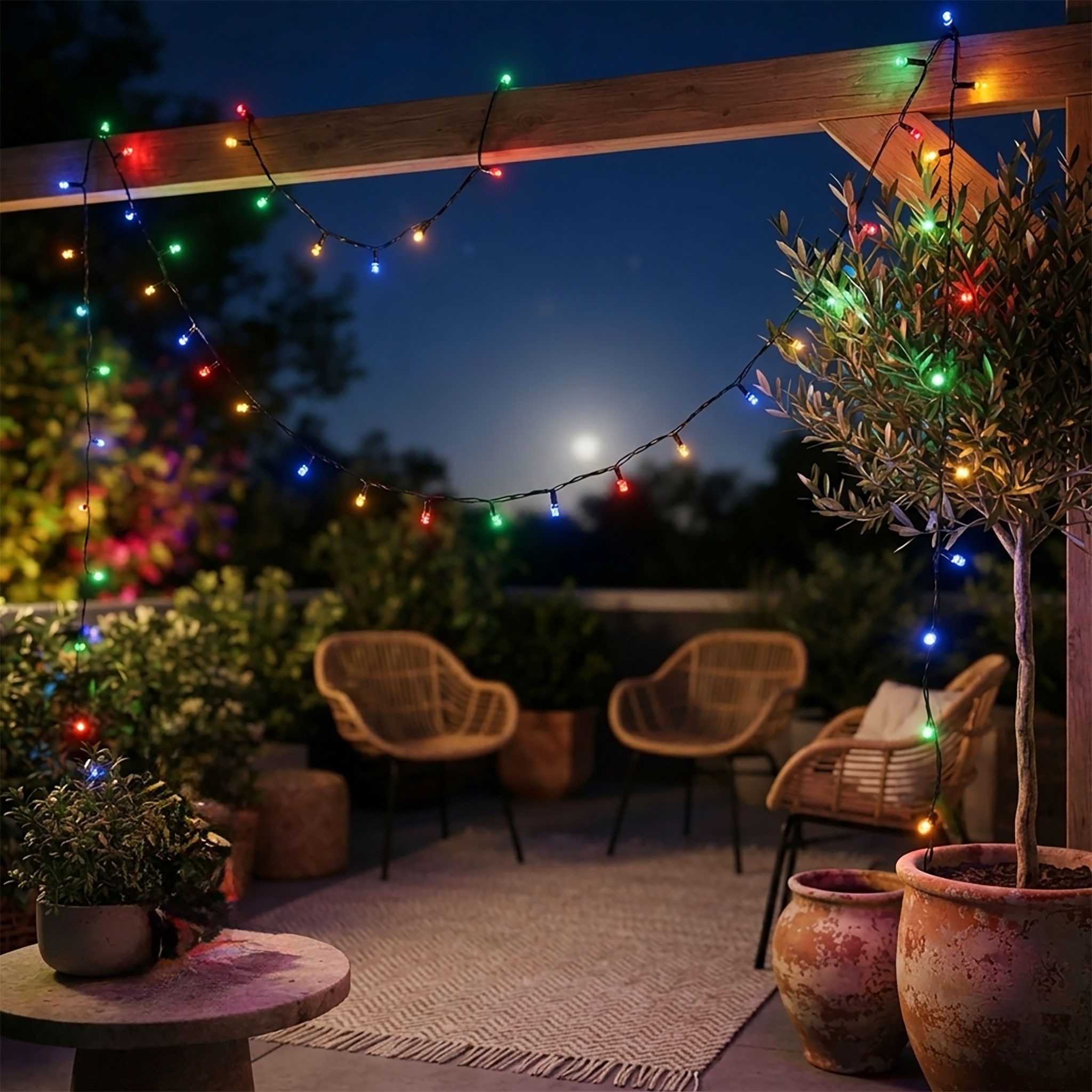 Spetebo Lichterkette LED Weihnachts Lichterkette bunt - 40 LED, 40-flammig, Deko Beleuchtung für Außen – Bild 3 von 5