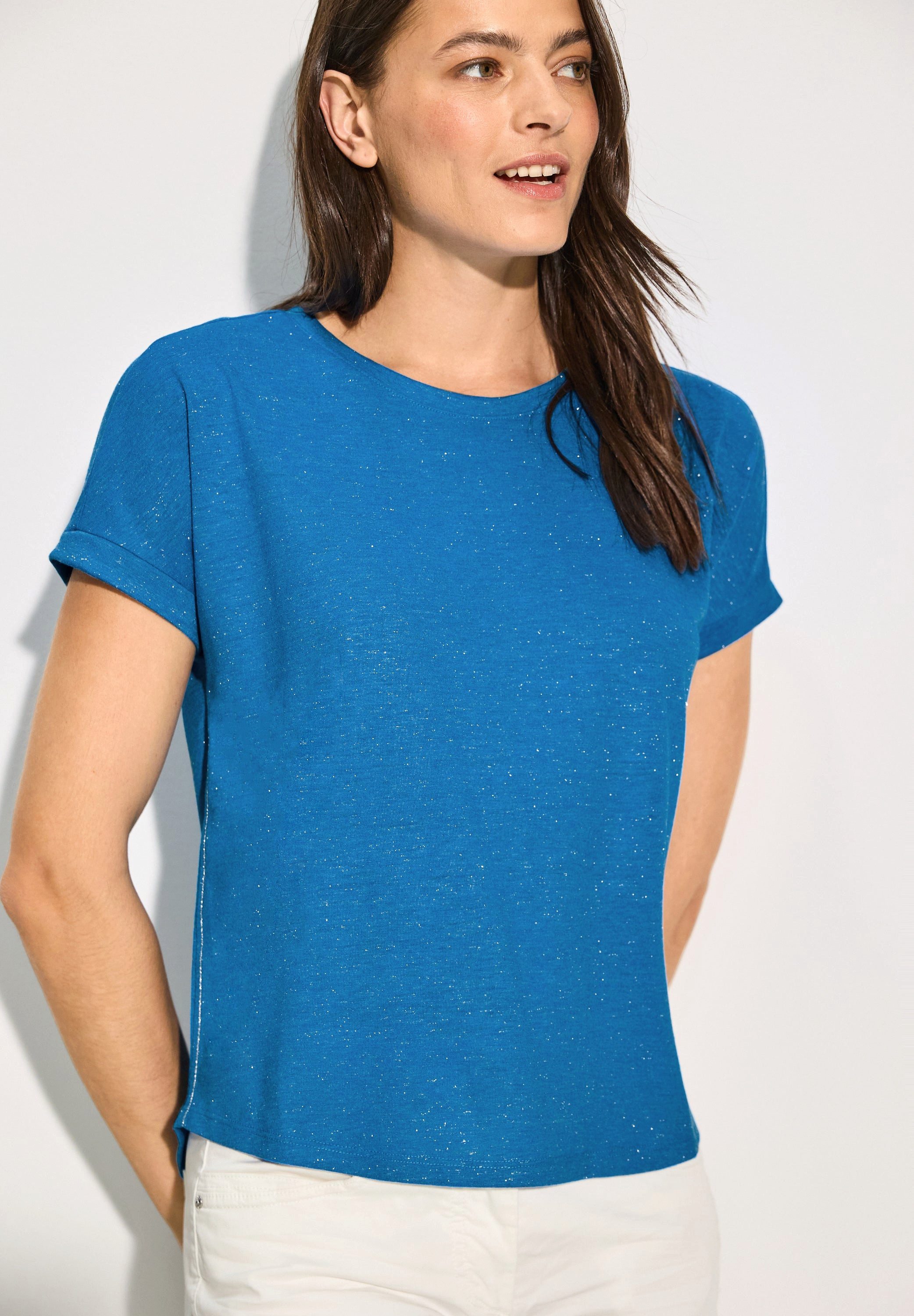CECIL T-Shirt Basic Glitzer T-Shirt (1-tlg) günstig online kaufen