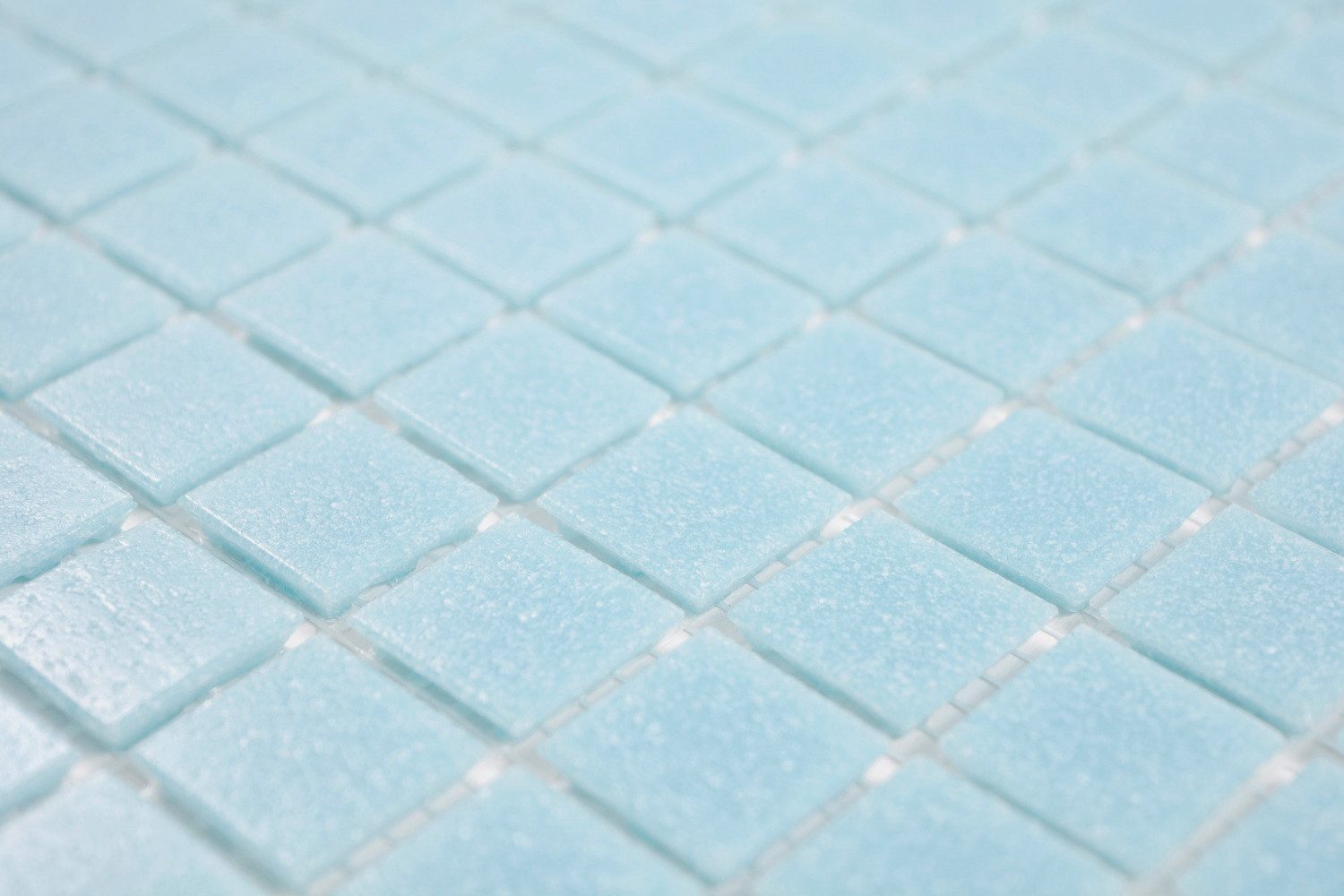 Mosani Bodenfliese Handmuster Mosaikfliese Glas lichtblau Wandfliesen Badfliese