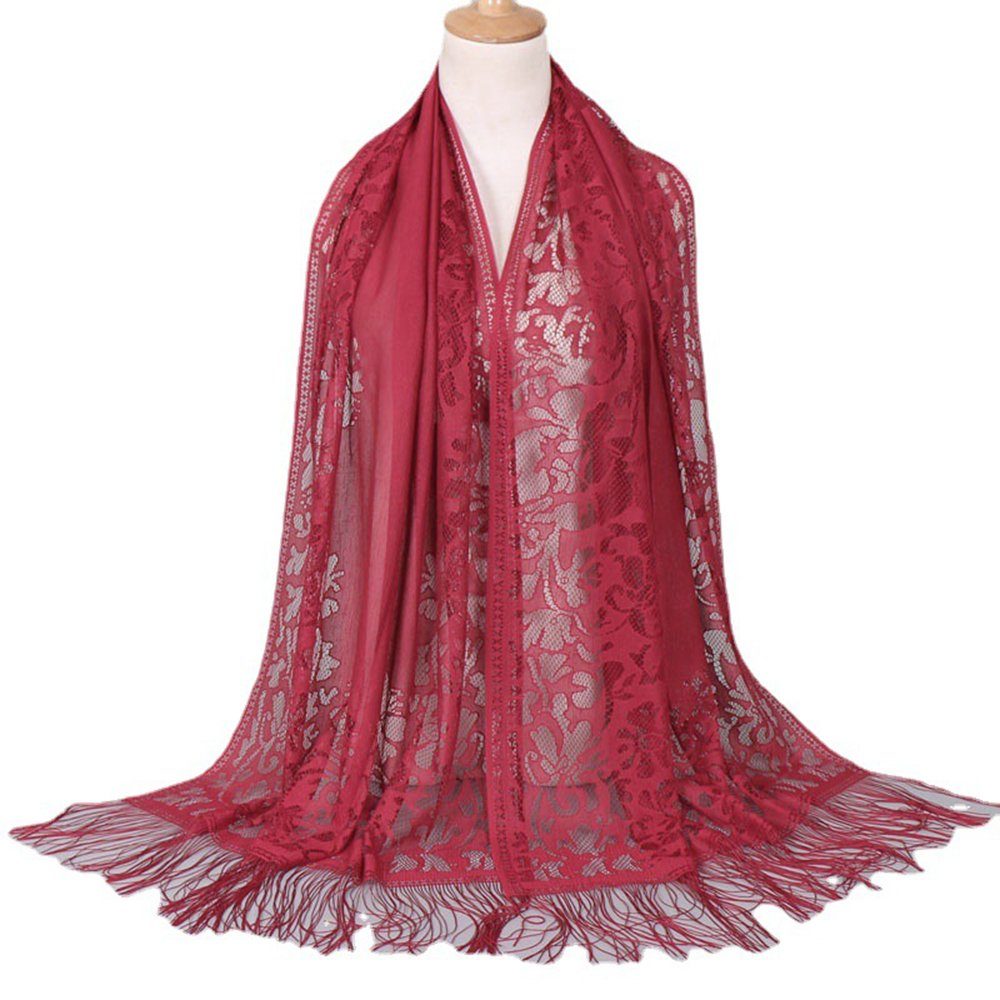 SCHUTA Modeschal Modischer Damenschal, atmungsaktiver, fließender Schal rot