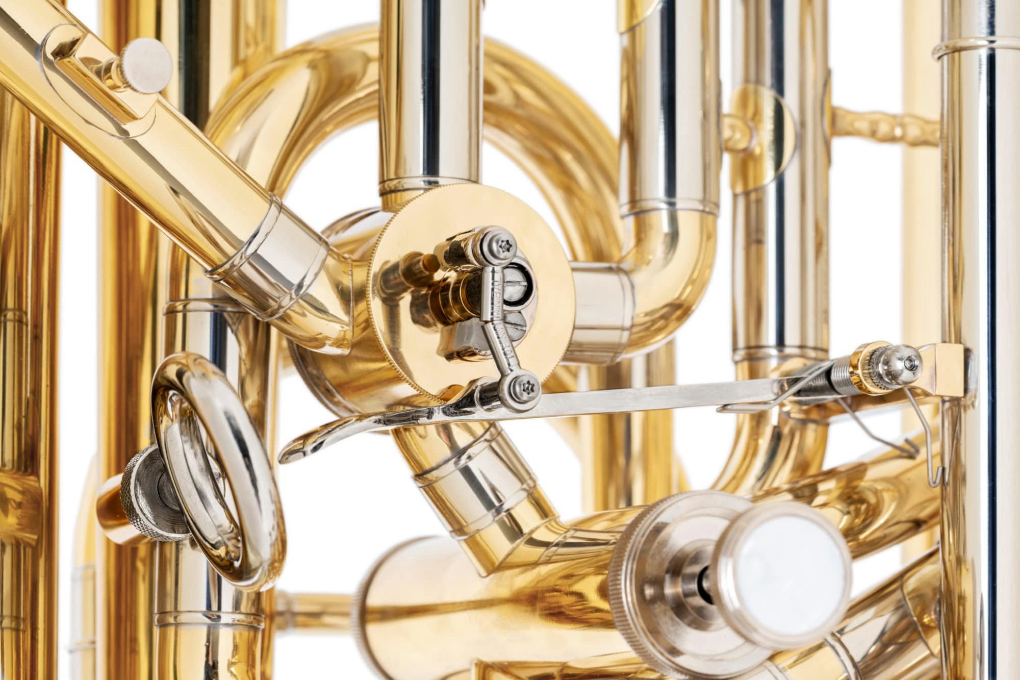 Lechgold Tuba FT-23/5, lackiert mit flexibel stimmbarem 5. Ventil F, inkl. Mundstück & Leichtkoffer mit Trolleyrollen