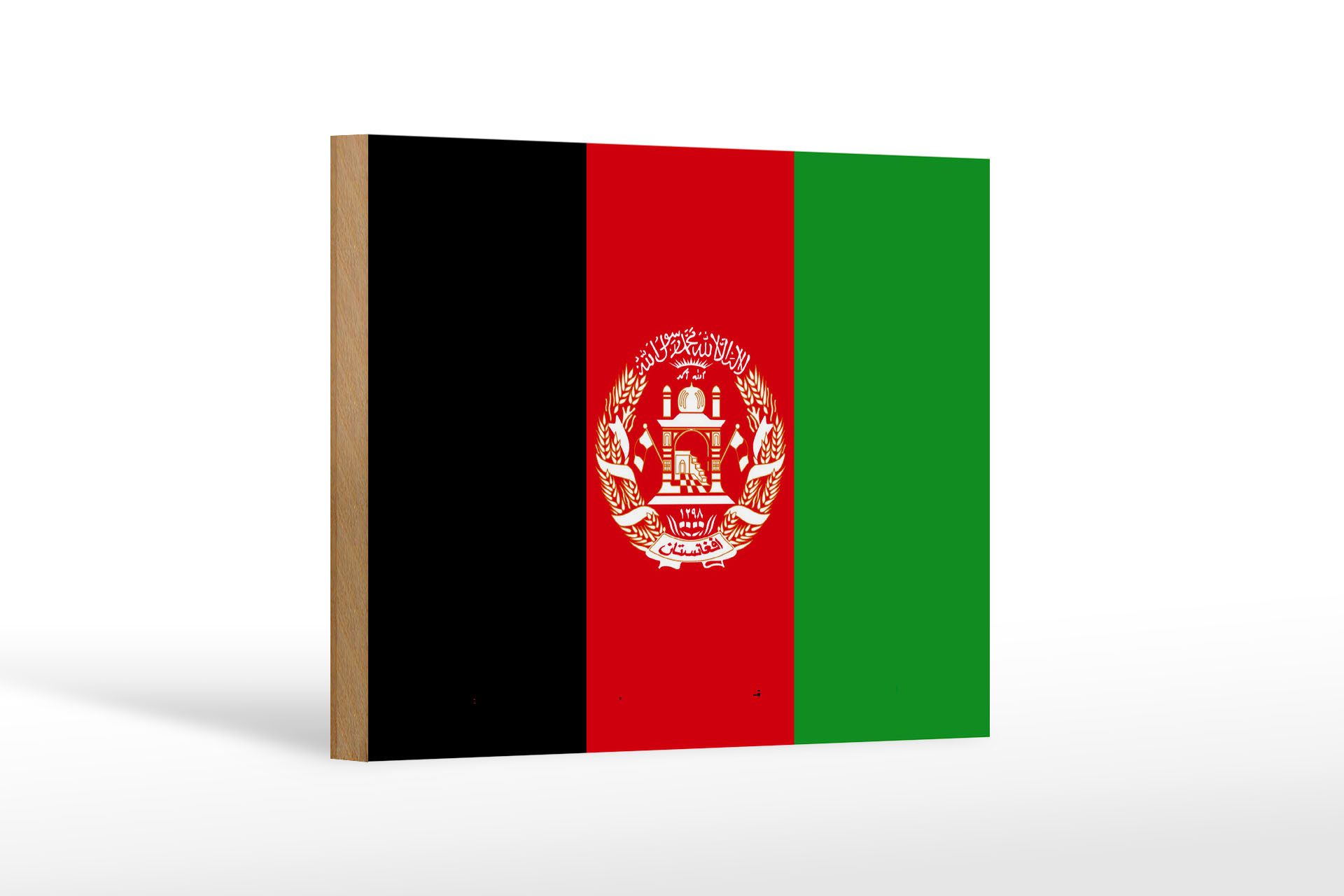 Femer GmbH Holzbild Flagge Afghanistans 18x12cm Flag of Afghanistan, Flaggen (1 St), Glatte Holzfaserplatte (MDF), vorn beschichtet