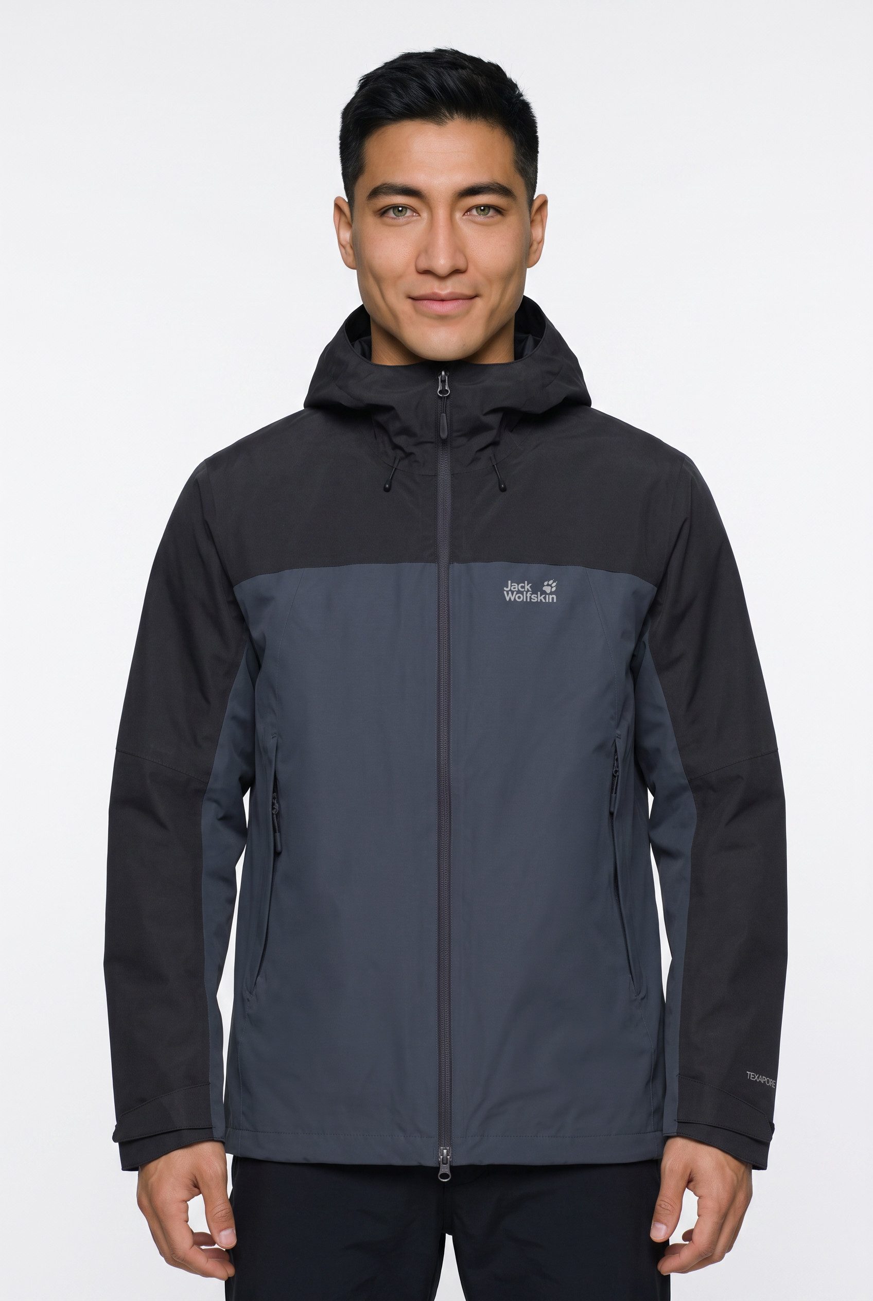 Jack Wolfskin 3-in-1-Funktionsjacke mit Kapuze mit regulierbarem Elastikband, wasserdicht, winddicht