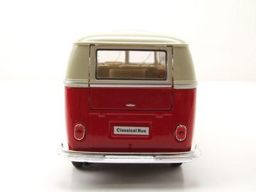 Welly Modellauto VW Classical Bus T1 1962 rot weiß Modellauto 1:24 Welly, Maßstab 1:24