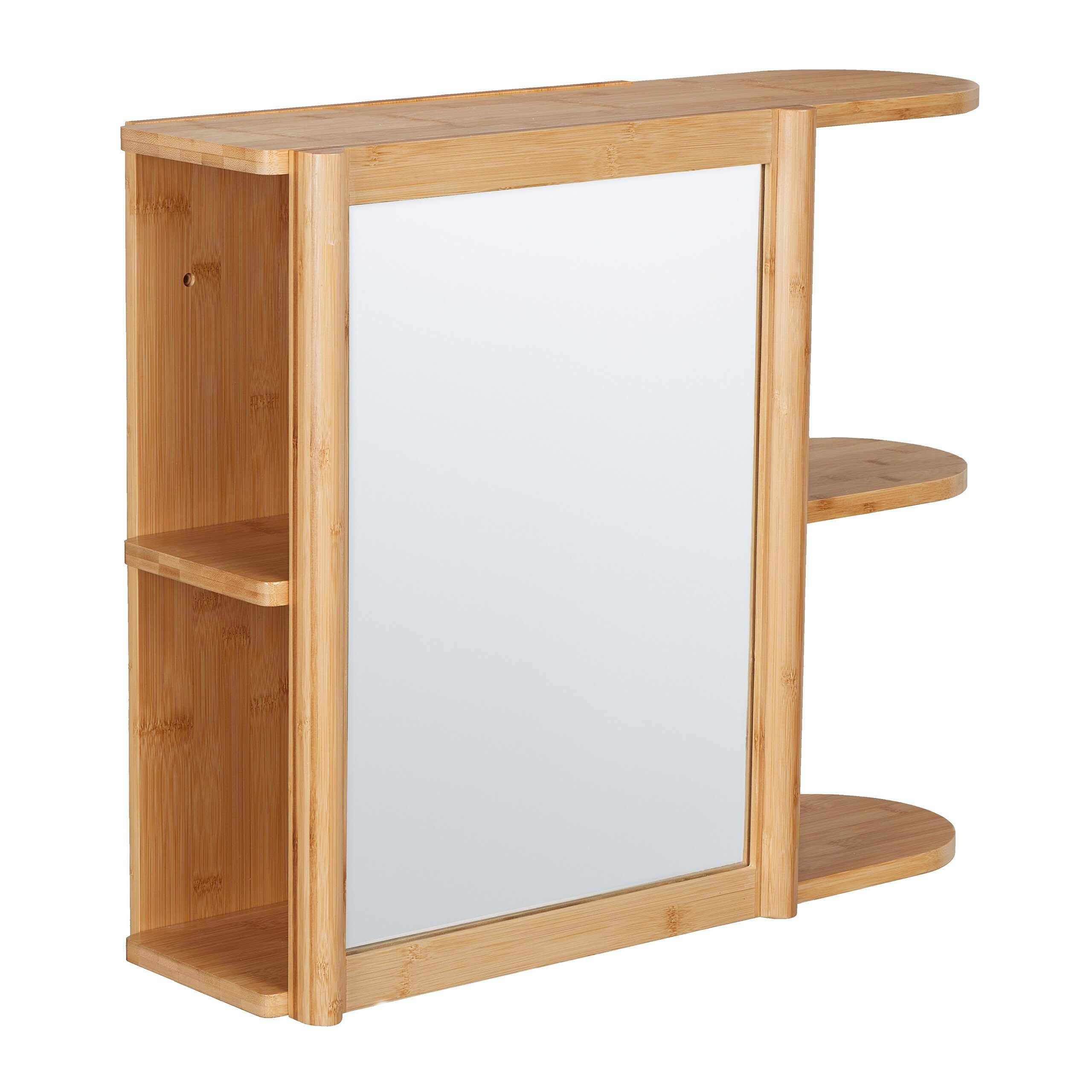 Relaxdays bamboo wall mirror, rectangle, bathroom mirror, hallway, HxWxD