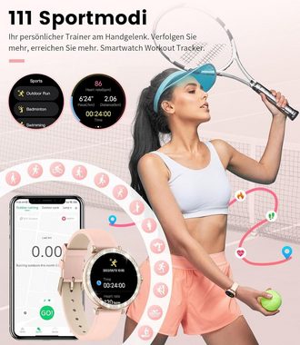 ESFOE Smartwatch (1,96 Zoll, Andriod iOS), Herren mit Telefonfunktion fitnessuhr Herren mit IP67 Wasserdicht