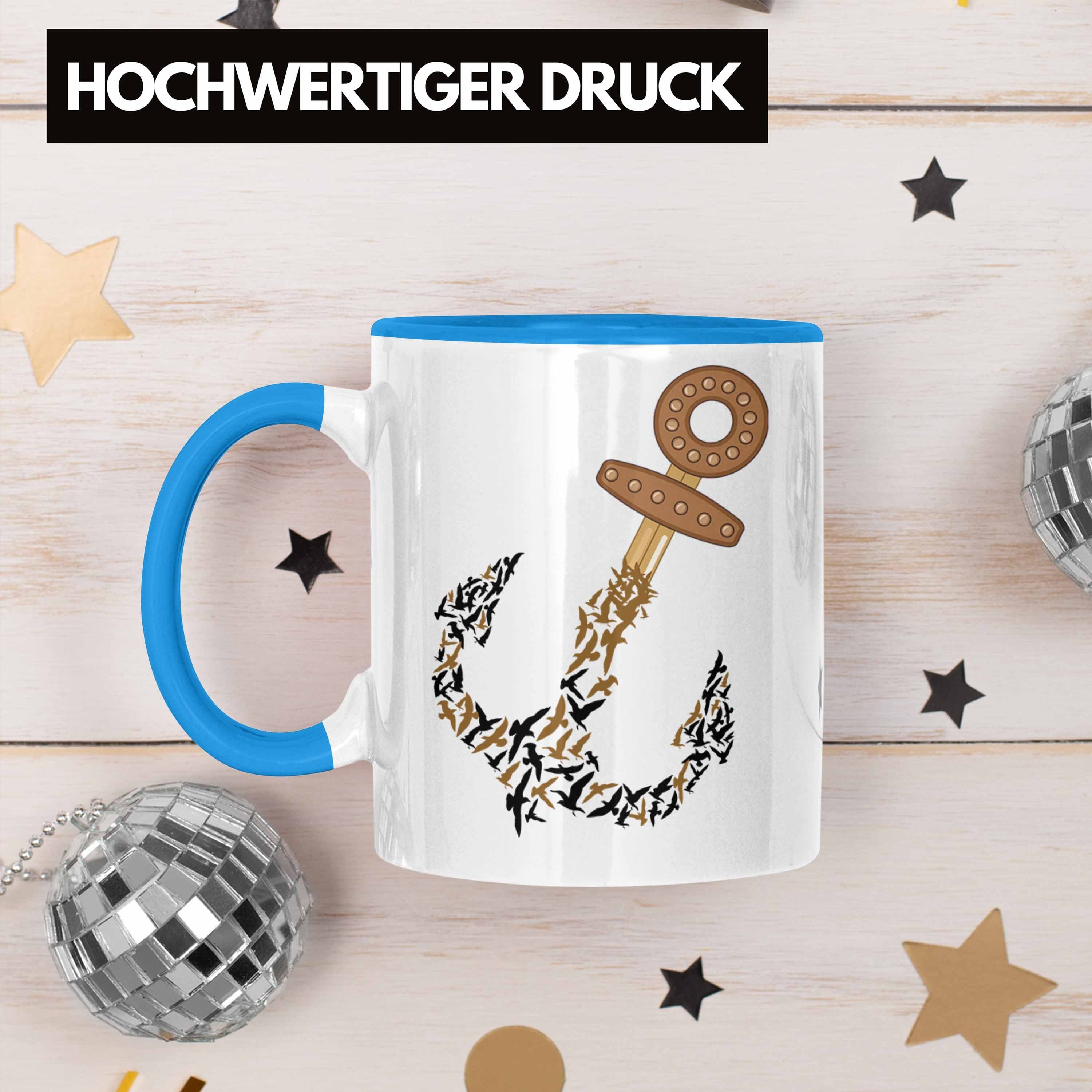 Inseln Sylt Ostsee Tasse Urlaub Blau Tasse Föhr Deutsche Geschenk Trendation Geschenkidee Nordsee Trendation Anker Meer Norderney Grafik -