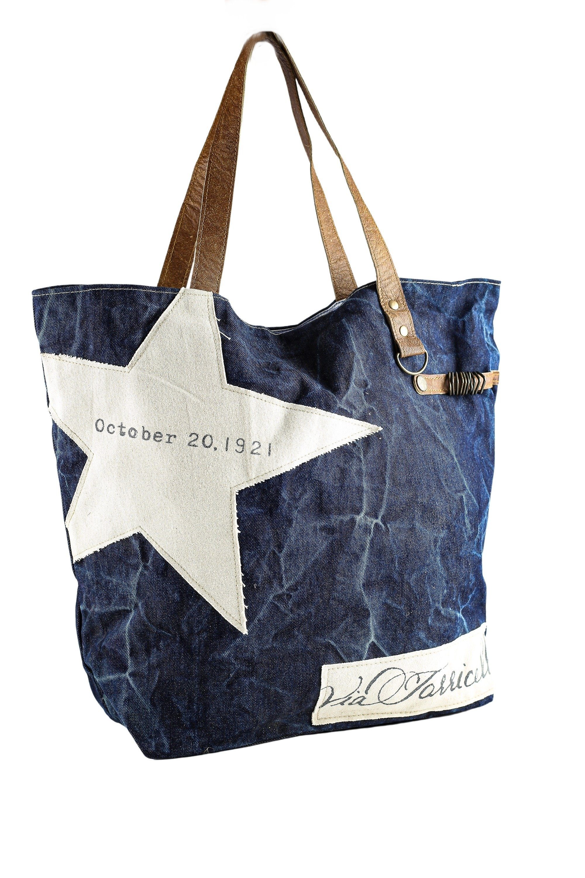 Schultertasche Jeans Stern