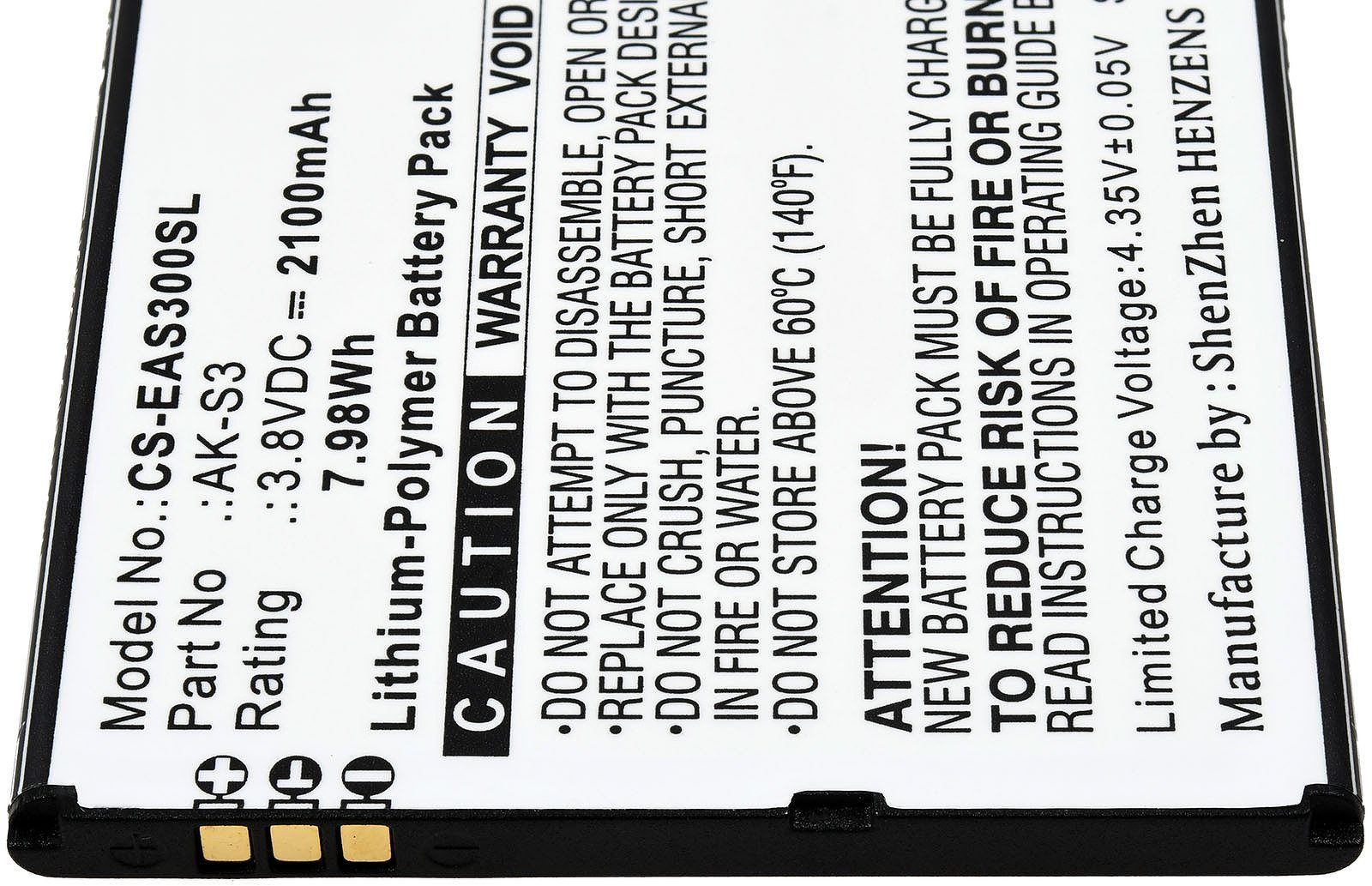 Powery Akku für Emporia Smart 3 Smartphone-Akku 2100 mAh (3.8 V)