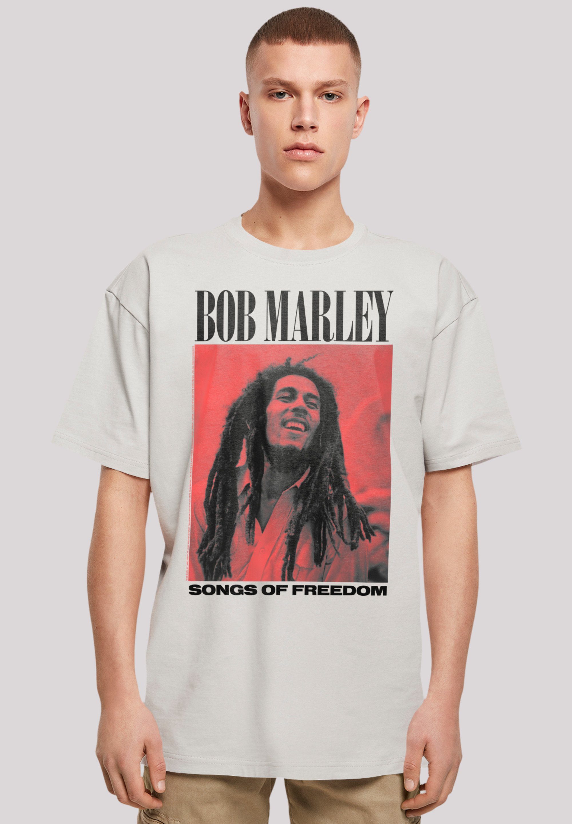 F4NT4STIC T-Shirt Bob Marley Songs Of Freedom Reggae Music Premium Qualität, Musik, By Rock Off lightasphalt