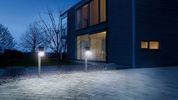 steinel LED Außen-Stehlampe XSOLAR, Bewegungsmelder, LED fest integriert, Neutralweiß, 140Â° Bewegungsmelder, Netzunabhängig, LiFe-Akku, Höhenverstellbar