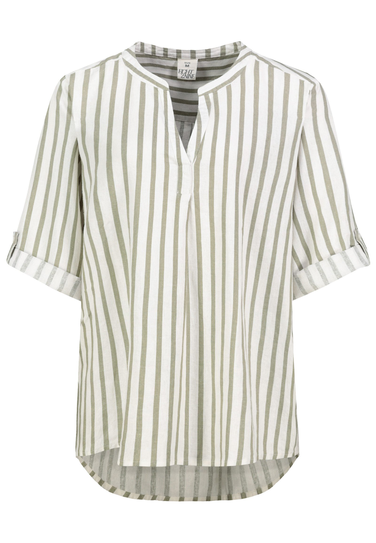 Eight2Nine Hemdbluse Eight2nine Damen Leinen Bluse atmungsaktiv Kurzarmbluse Sommer Urlaub