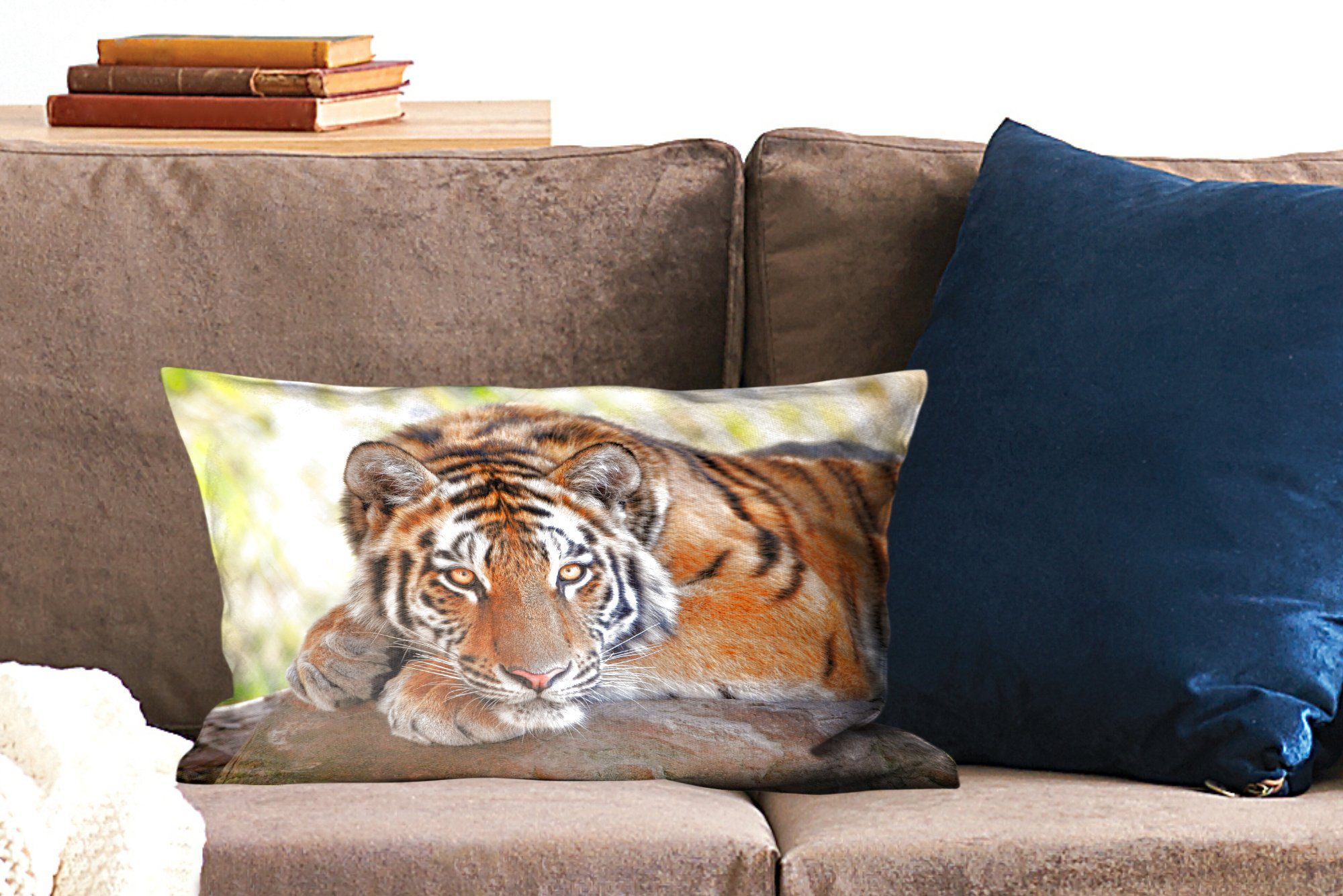 MuchoWow Rüssel, Dekokissen Dekoration, Wohzimmer Welpe Dekokissen Zierkissen, - Tiger Füllung, - Schlafzimmer mit