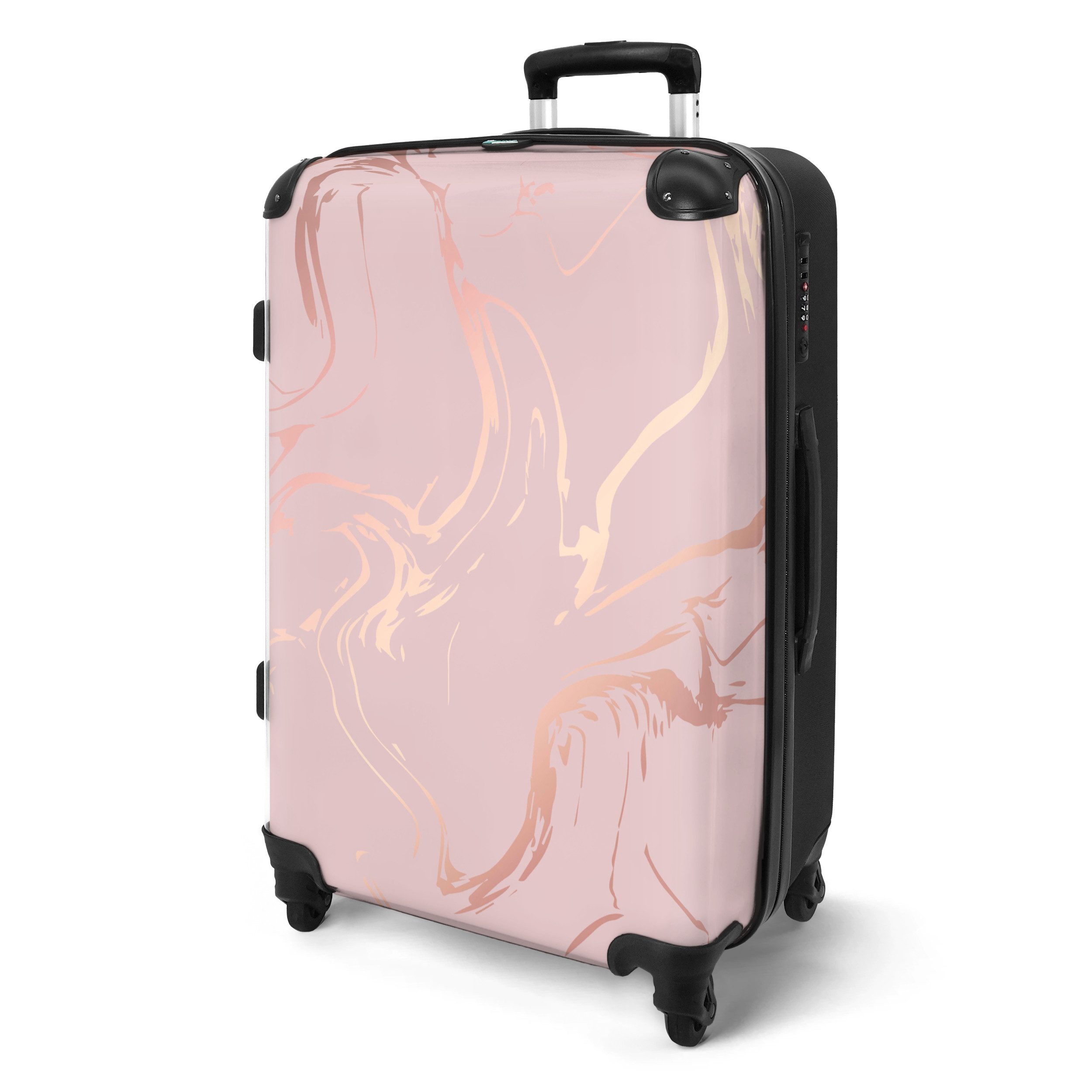 NoBoringSuitcases.com© Hartschalen-Trolley Marmor - Roségold - günstig online kaufen