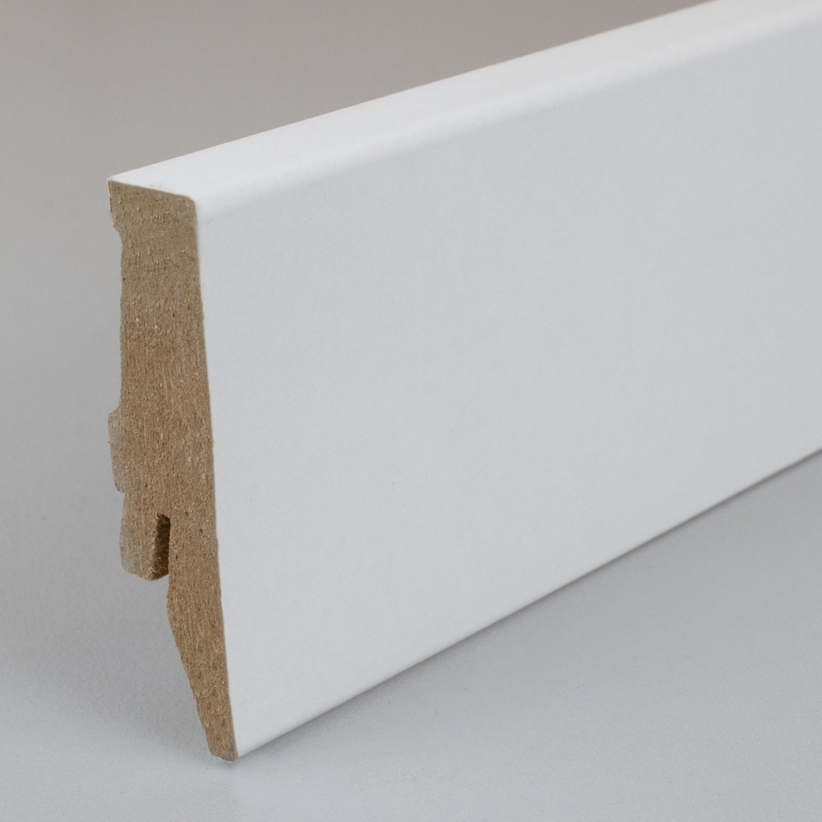 PROVISTON Sockelleiste MDF, 18 x 58 x 2500 mm, Weiß, Fußleiste, MDF foliert
