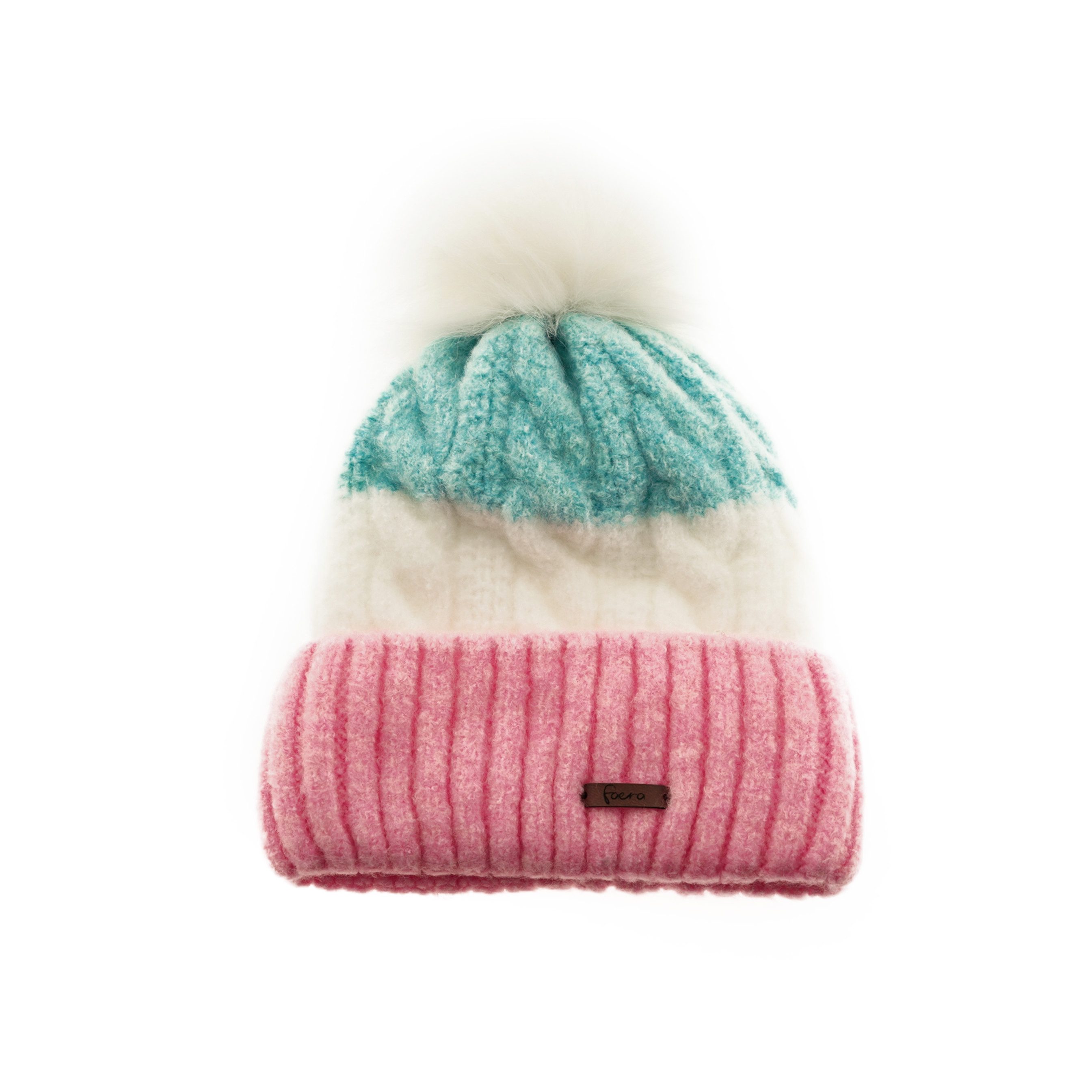Faera Bommelmütze Wintermütze mit Flechtmuster & günstig online kaufen