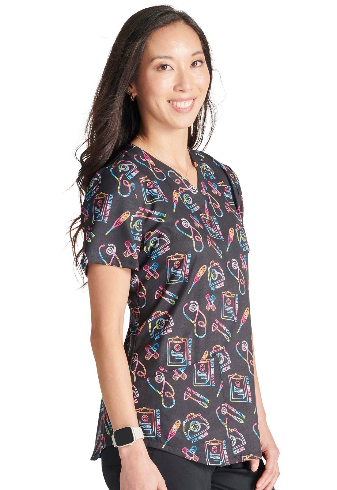 Cherokee Funktionsbluse Bunt bedruckter Damen Kasack "Caring Essentials" Kasack mit Motiv