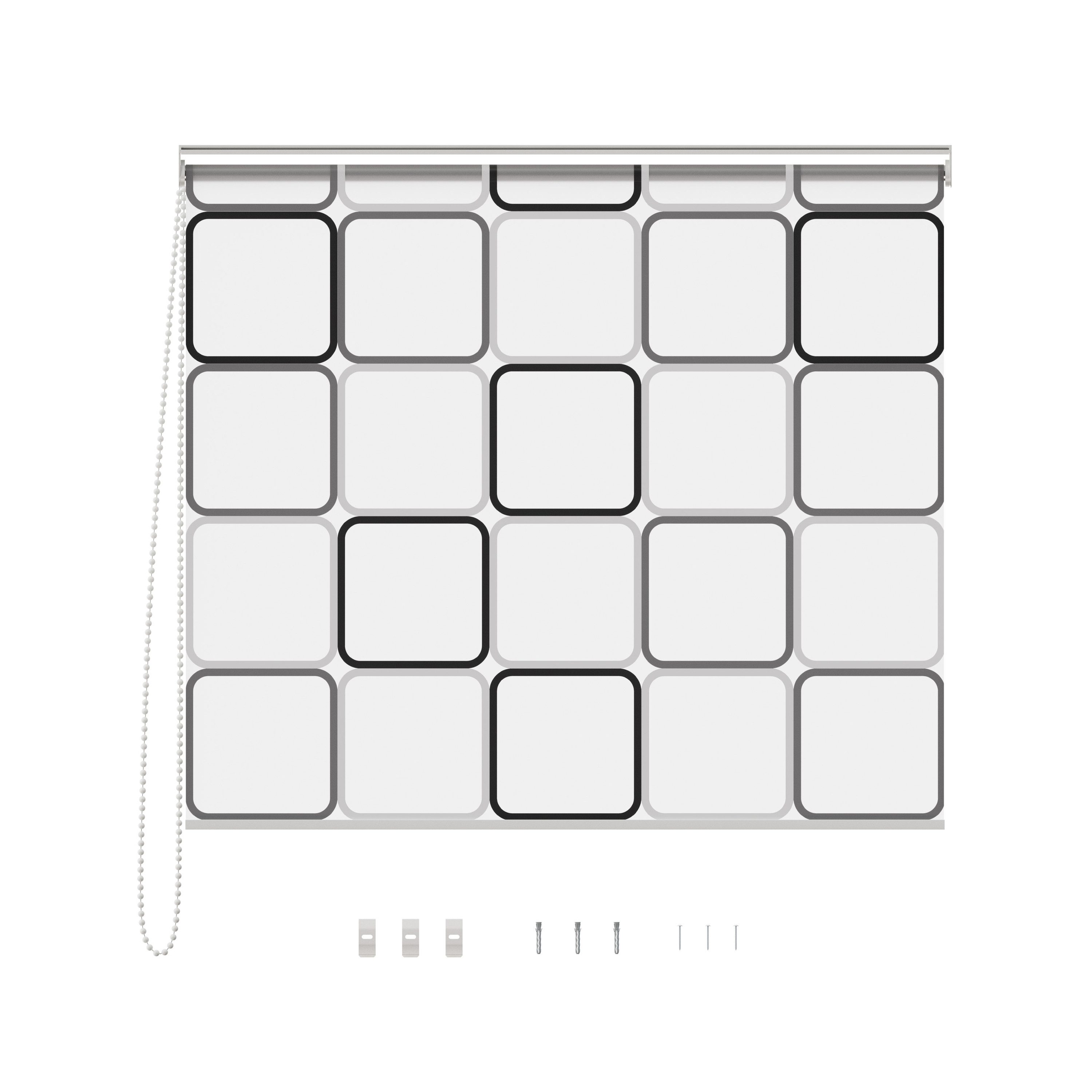 Aquabad® Duschrollo Vaskaflex Badewannenrollo Breite 100 cm, Muster: Quadra günstig online kaufen