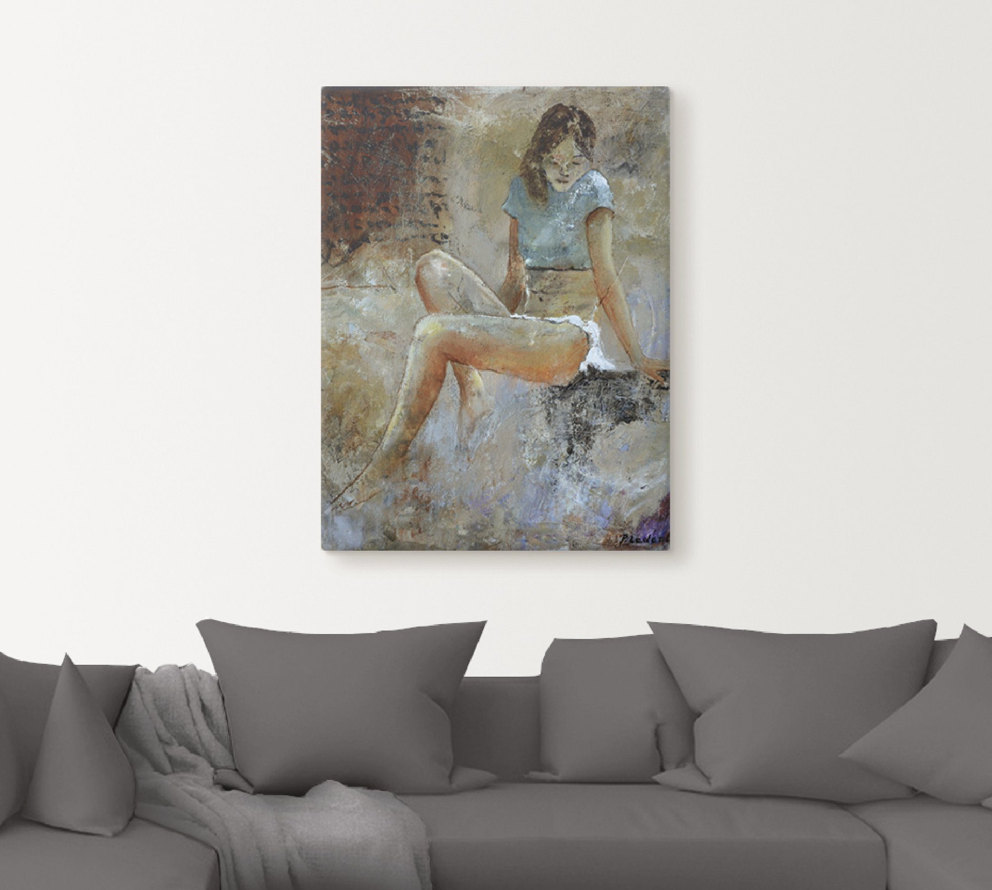 Artland Leinwandbild Junges Mädchen, Frau (1 St), auf Holzrahmen gespannt