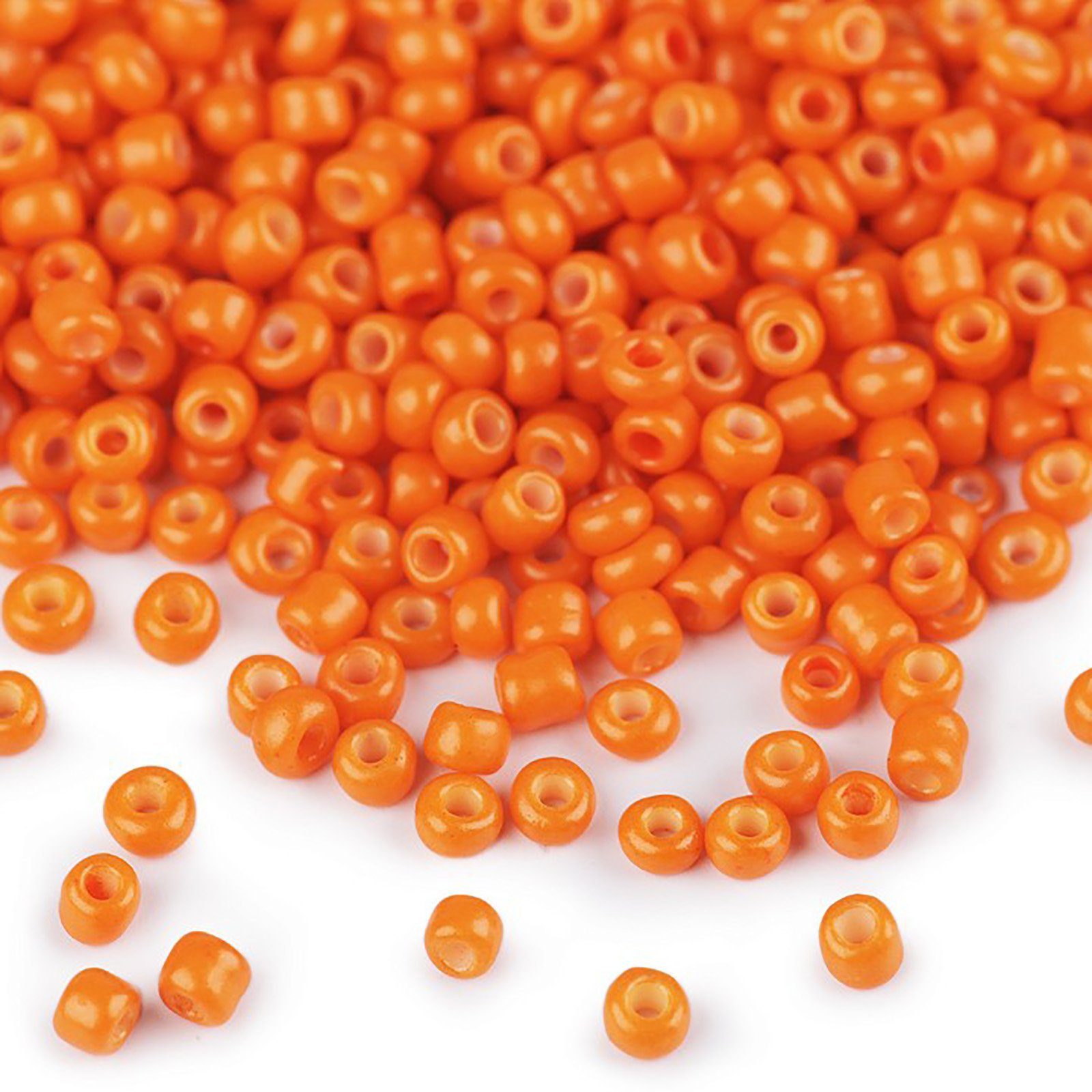 maDDma Bastelperlen 50g Rocailles Glasperlen 2mm Rocaillesperlen Perlen Schmuck, (50g-Abpackung 1-tlg), orange