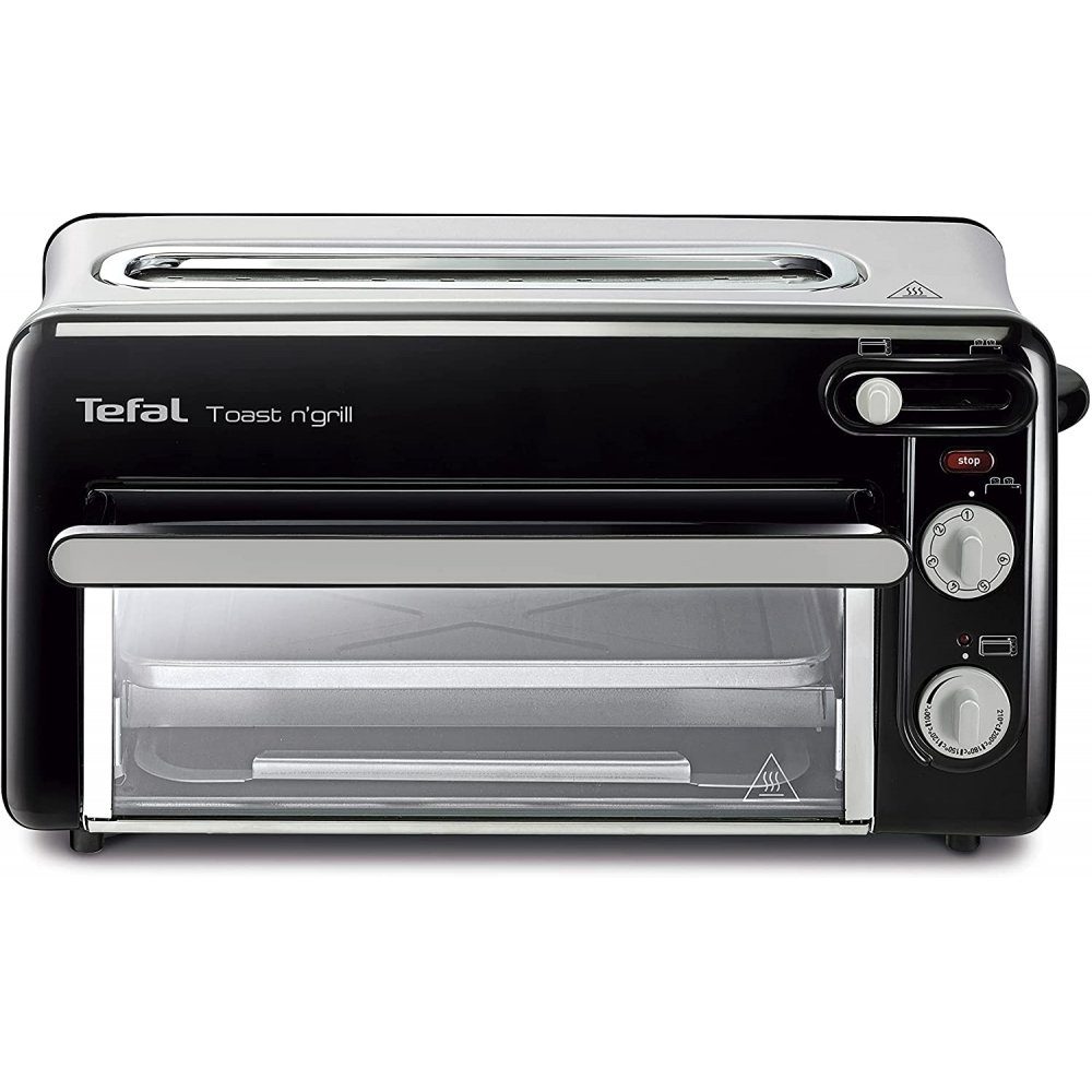 Tefal 2-in-1-Toaster TL6008 Toast ’n Grill – Toaster & Mini-Ofen – schwarz/silber