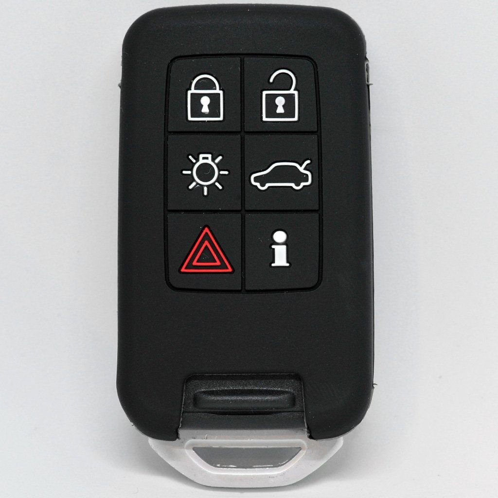 Schlüsseltasche Silikon Schutzhülle KEYLESS Tasten S80 für Autoschlüssel mt-key Smartkey Schwarz, SMARTKEY V70 6 Softcase XC70 Volvo S60