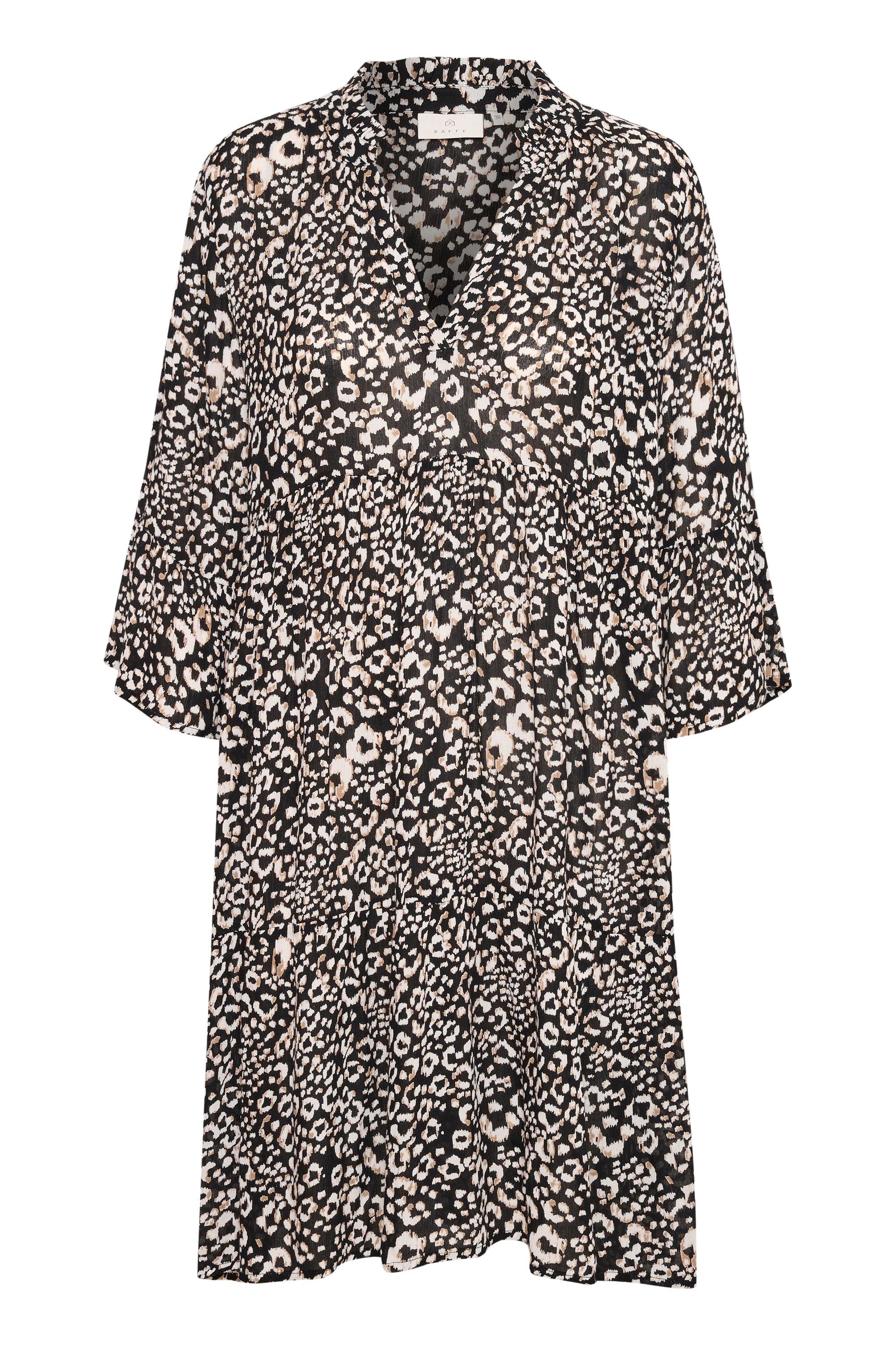 KAFFE KAmarita Jerseykleid Black/Chalk Kleid Print Leo