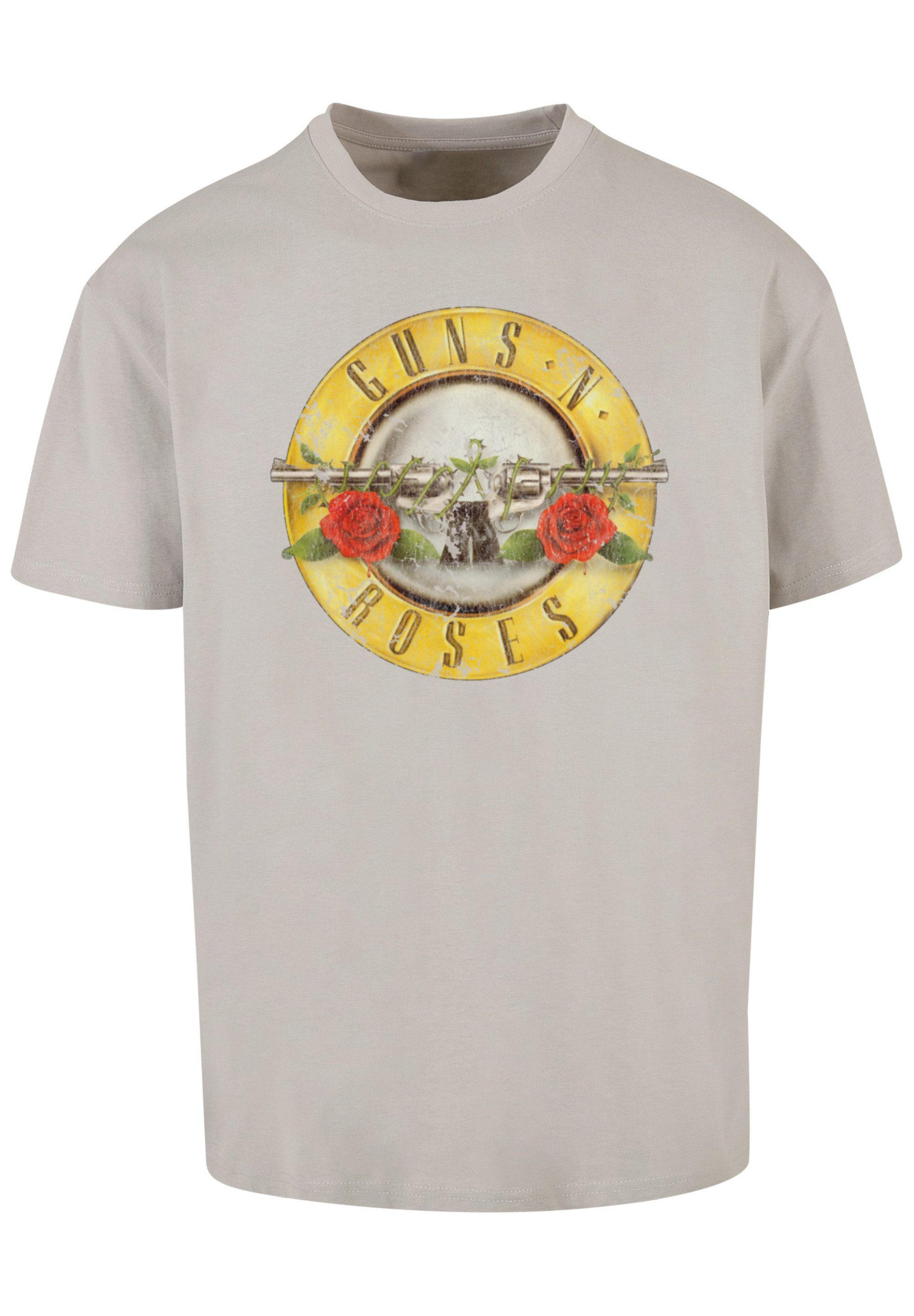 Vintage Print (Distressed) Band lightasphalt Guns Logo Classic Roses 'n' F4NT4STIC Black T-Shirt