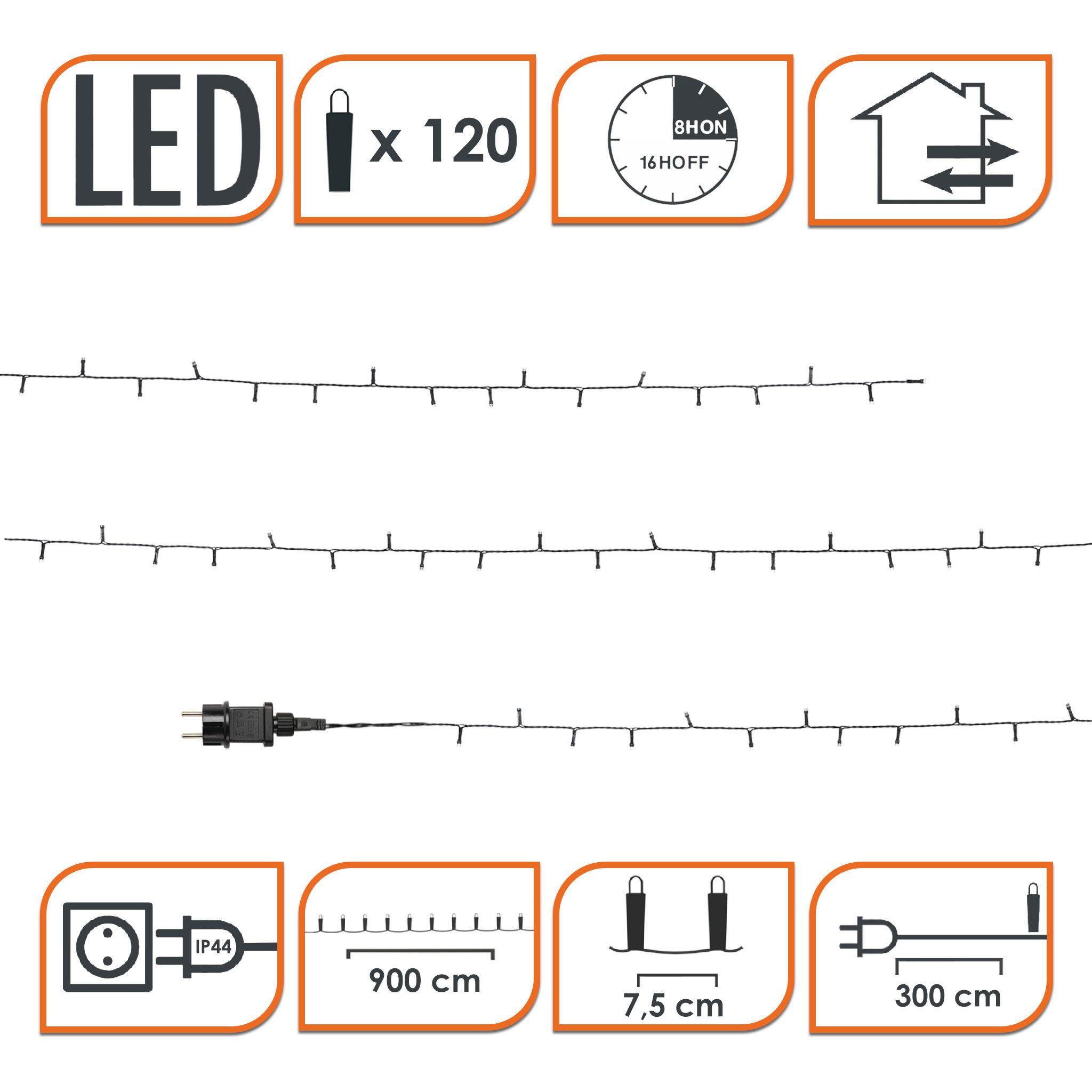 Spetebo Lichterkette LED Weihnachts Lichterkette bunt - 120 LED, 120-flammig – Bild 2 von 5