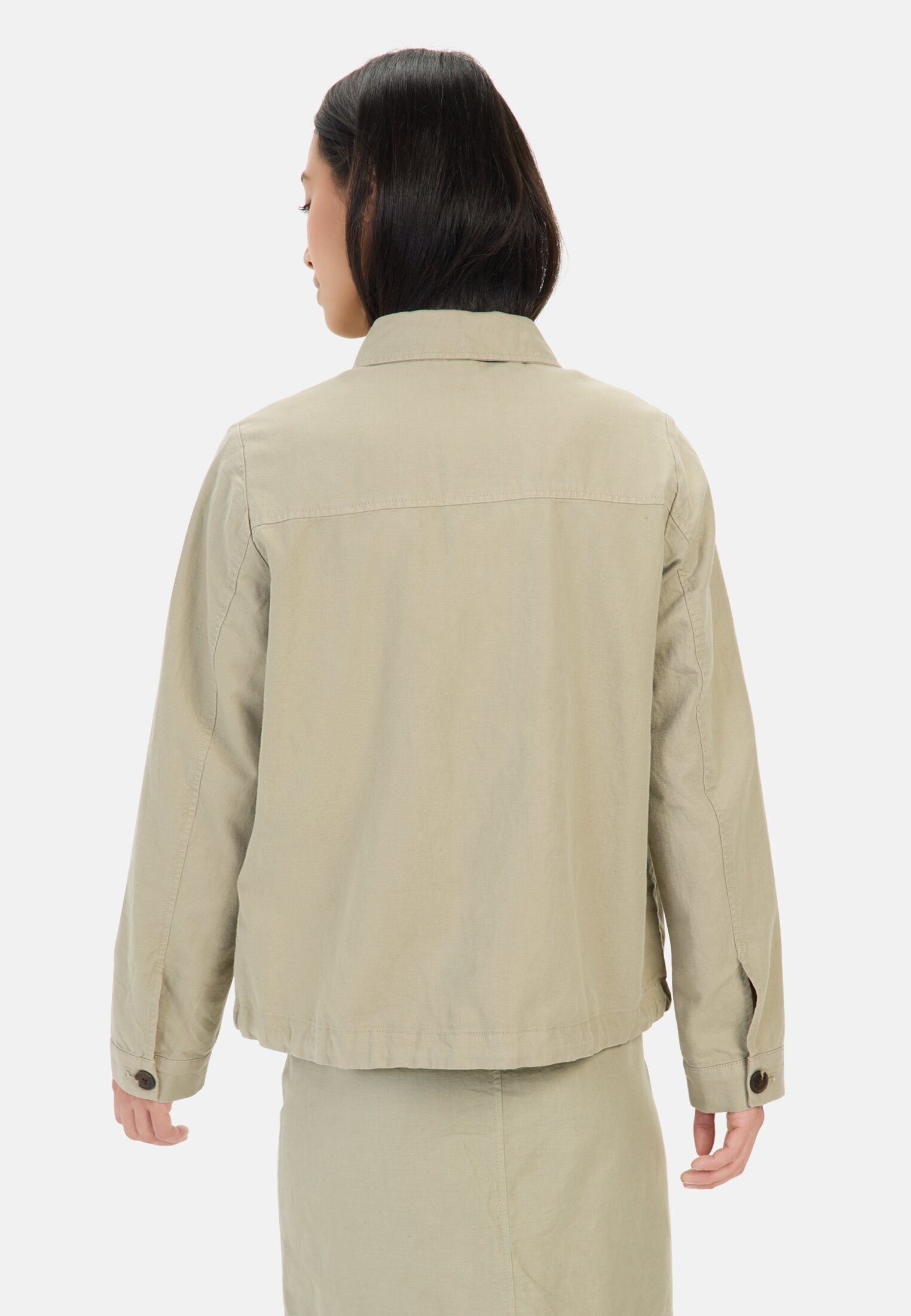 camel active Blusenblazer aus einem Leinenmix Langarm Button-Down günstig online kaufen