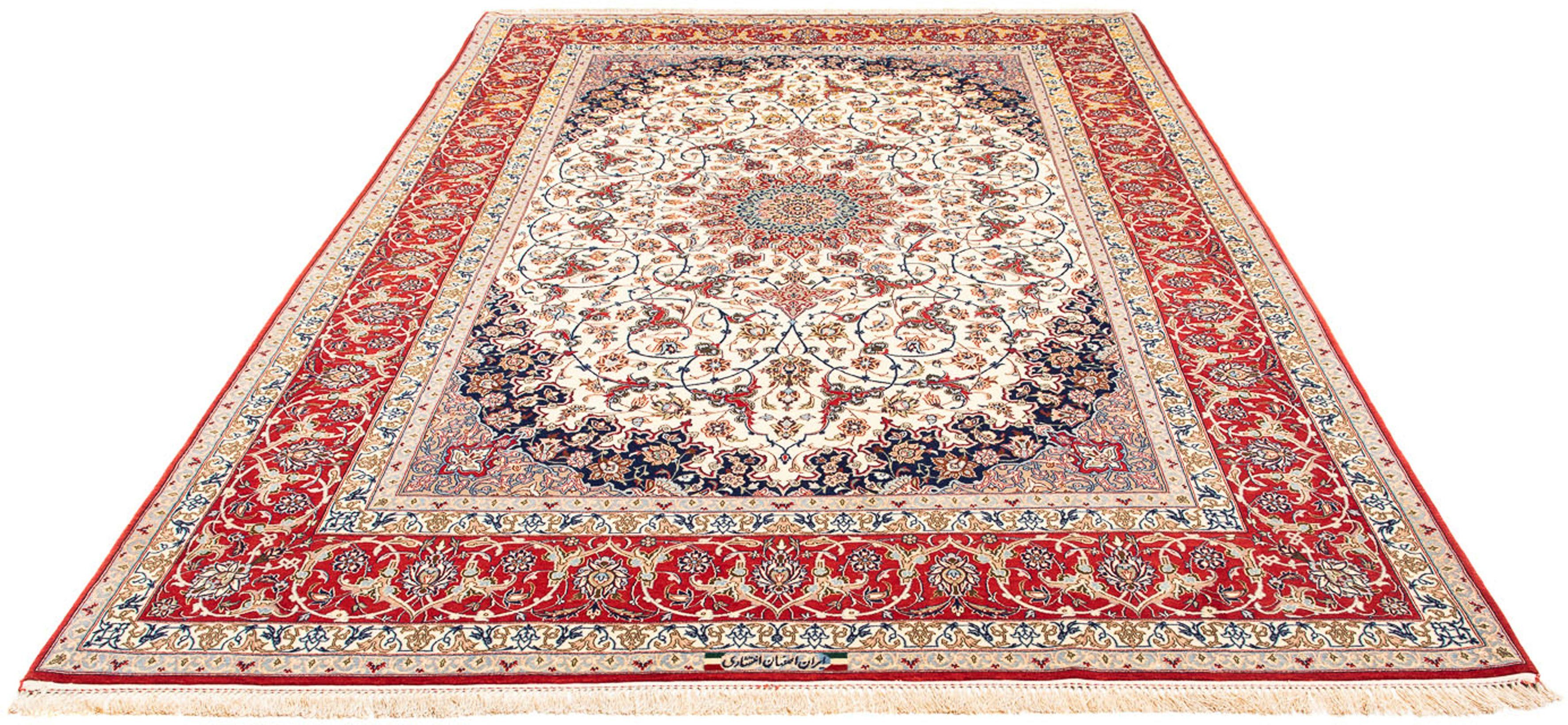 Orientteppich Perser - Isfahan - Premium - 310 x 197 cm - rot, morgenland, rechteckig, Höhe: 6 mm, Wohnzimmer, Handgeknüpft, Einzelstück mit Zertifikat